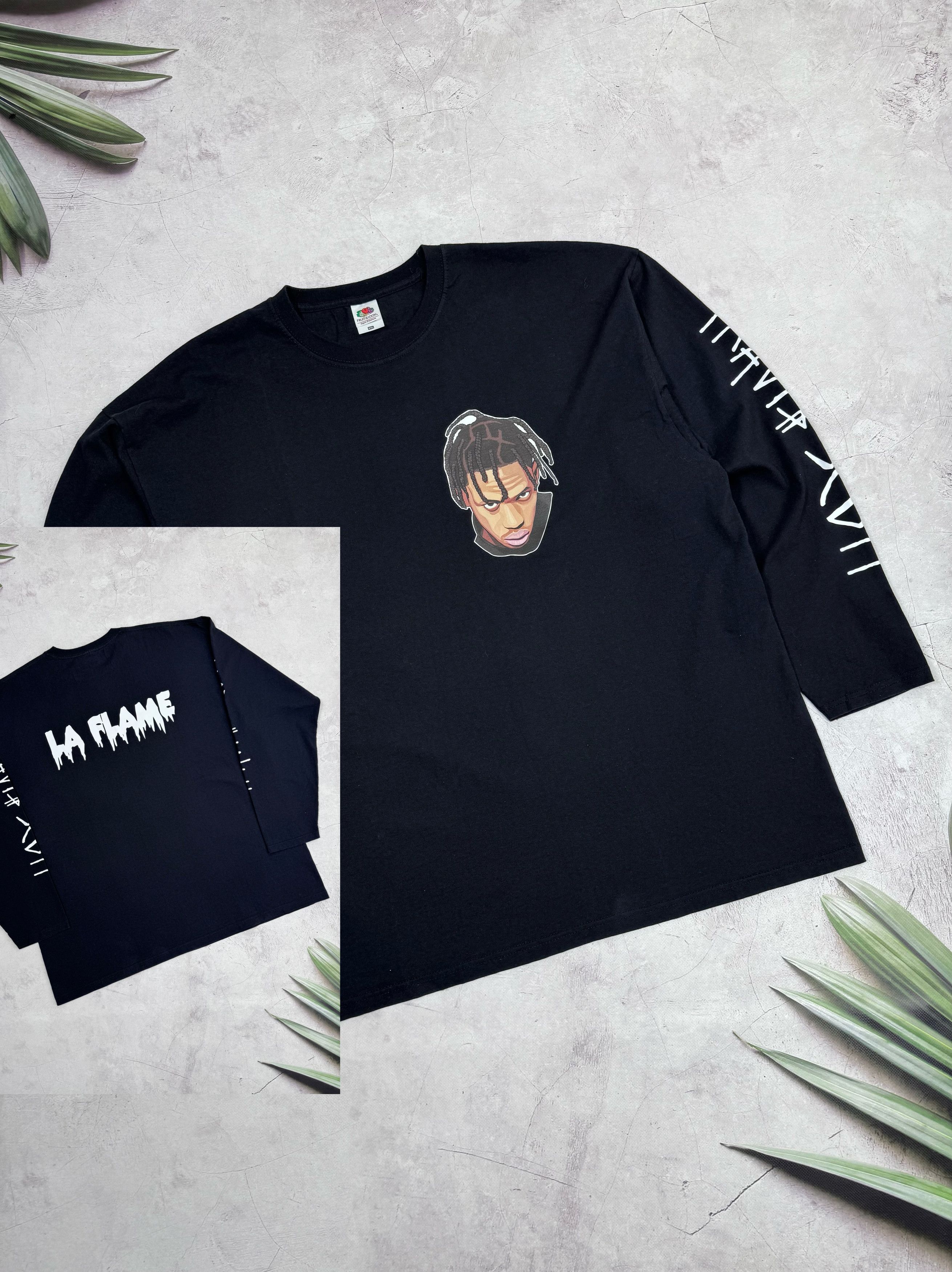 Band Tees × Fruit Of The Loom Travis Scott LA FLAME Tour T-Shirt LS by Fruit Of The Loom Size US XL / EU 56 / 4 - 2 Thumbnail