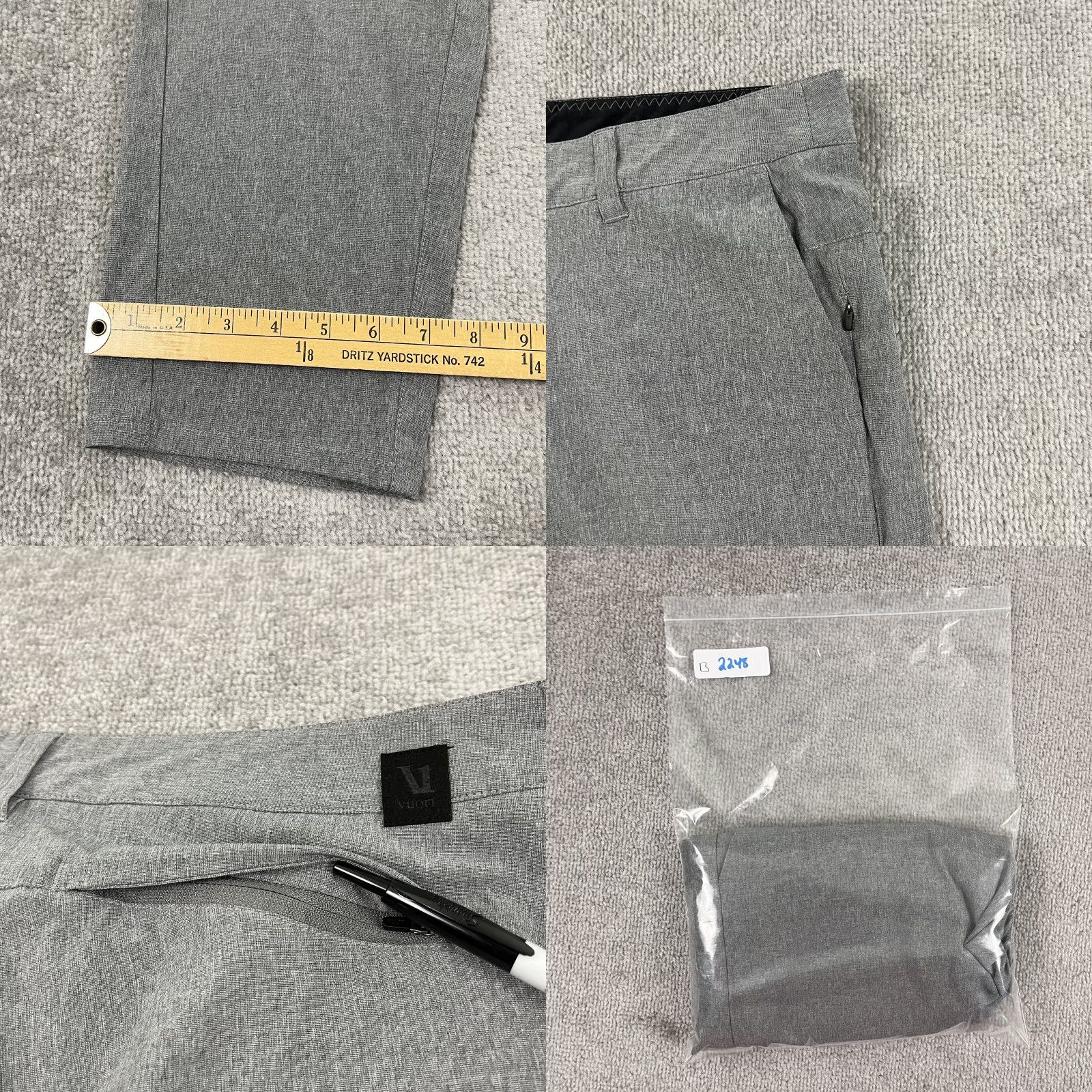 Vuori Vuori Mens Chino Pants 38x32 Gray Regular Straight Pockets 5-Pocket Denim V431 Vintage: No Size US 38 / EU 54 - 8 Thumbnail