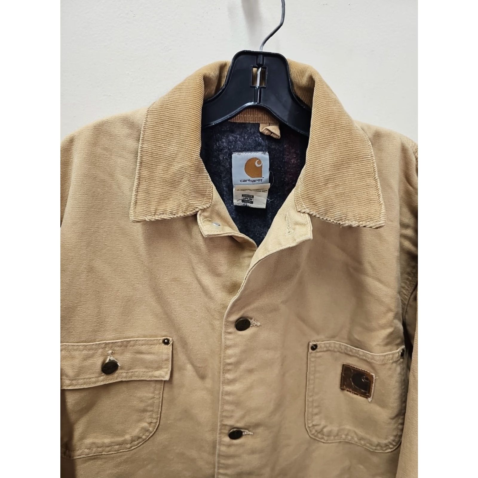 Carhartt VINTAGE Carhartt J97 Chore Coat Medium Beige Distressed Lined 90s Workwear Made in USA Mens Jacket Size US M / EU 48-50 / 2 - 2 Thumbnail