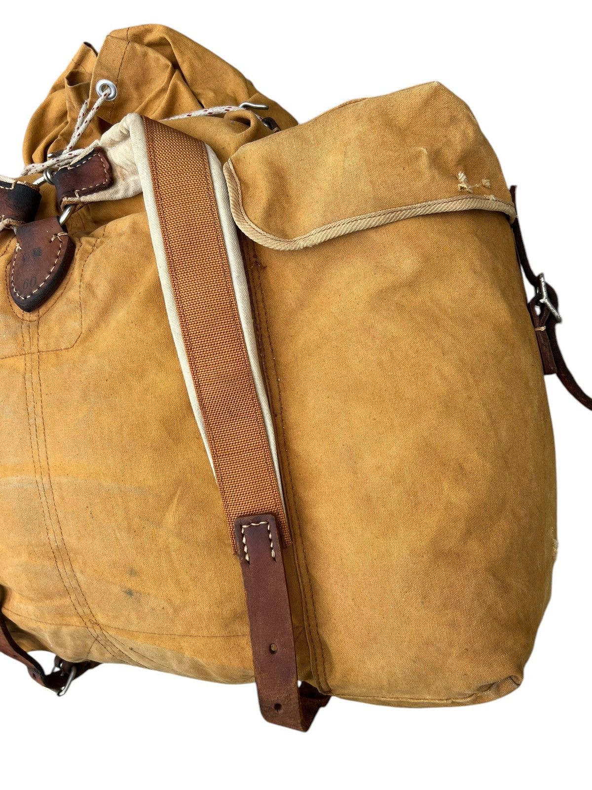 Vintage Distress Fade 60s 70s Japan Duck Canvas Hiking Backpack Huge Size ONE SIZE - 9 Thumbnail