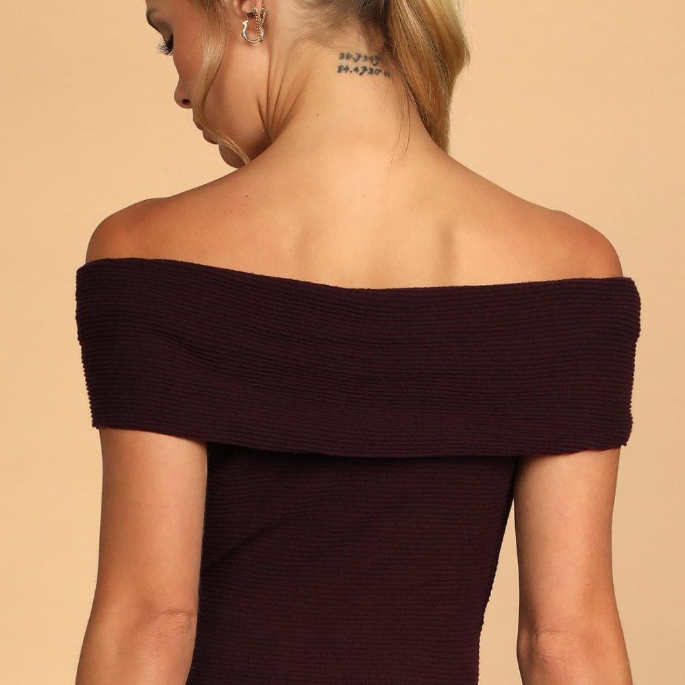 Free People NWT New $58 Free People This Cutie Purple Ruched Off-the-Sh Size L / US 10 / IT 46 - 3 Thumbnail