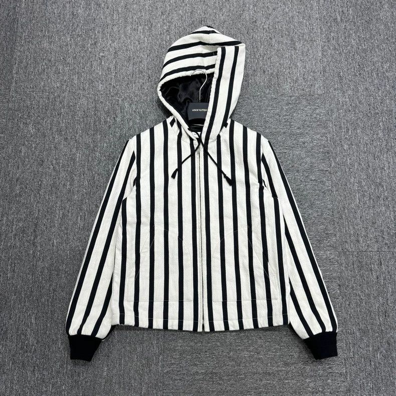Saint Laurent Paris Striped Hooded Jacket 2505-Nextarrow