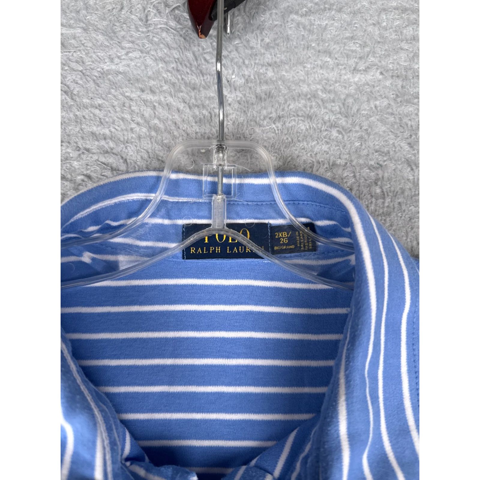 Ralph Lauren Polo Ralph Lauren Shirt Adult 2XL Blue White Stripe 100% Cotton Pony Size US XXL / EU 58 / 5 - 7 Thumbnail