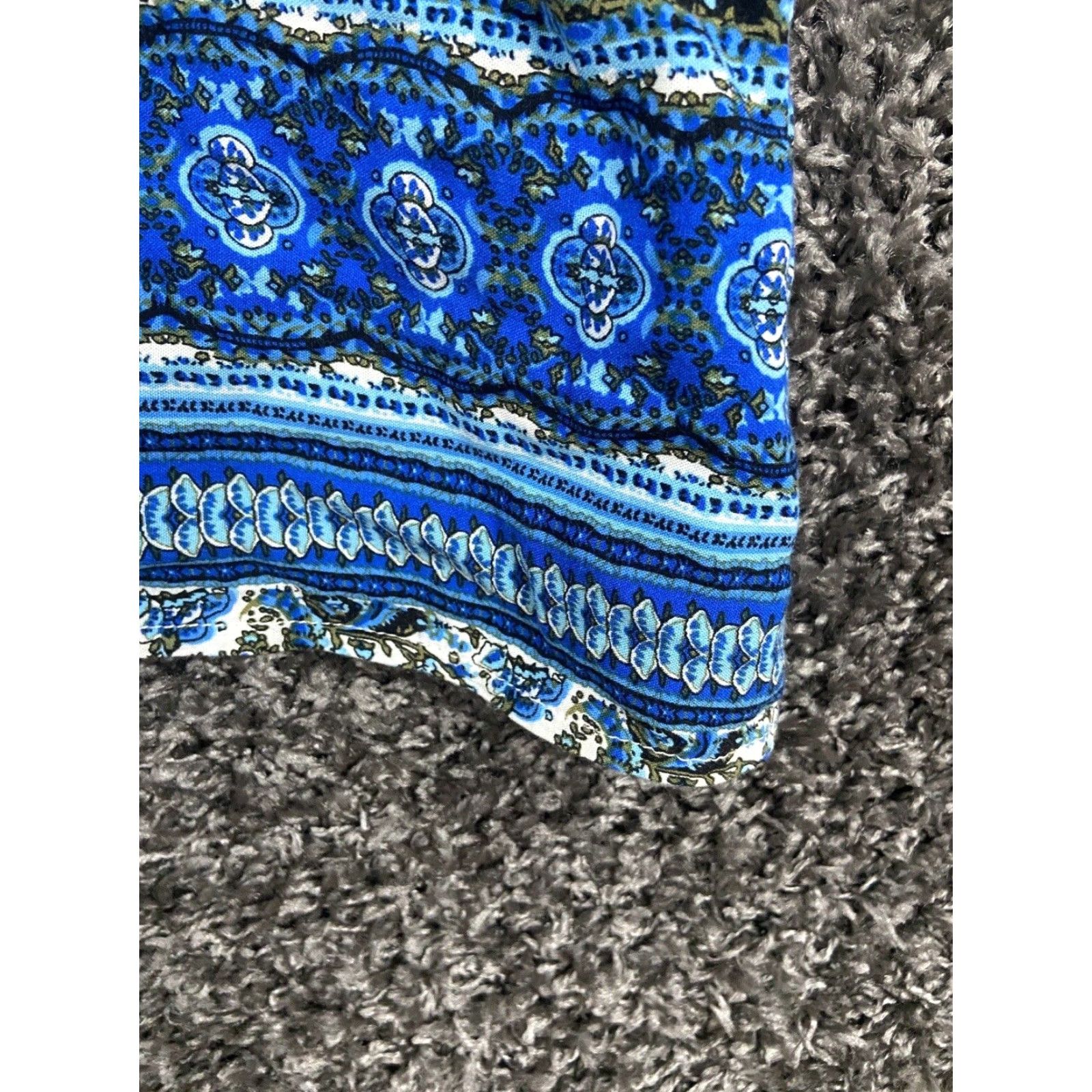 Vintage Bohemian Blue Maxi Dress Women's Medium Short Sleeve Slit Center Womens Size 32" / US 10 / IT 46 - 2 Thumbnail