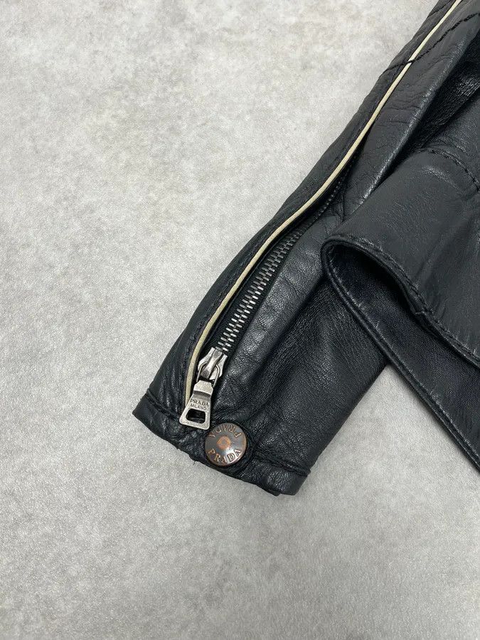 Prada 2000s Prada Black Leather Lips Biker Jacket Size US S / EU 44-46 / 1 - 12 Thumbnail