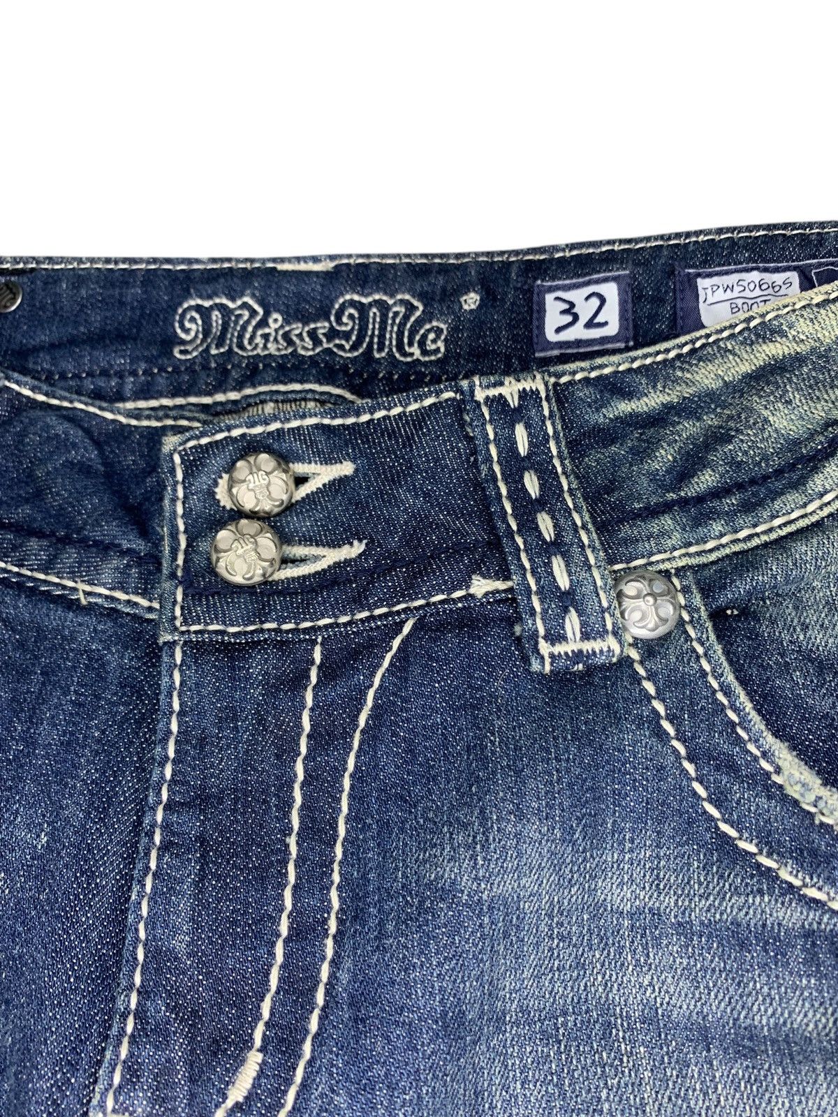 GOSTAR DE FUGA × Hysteric Glamour × Tornado Mart 2000s Missme contrast stitch mud wash flare jeans Size US 32 / EU 48 - 7 Thumbnail