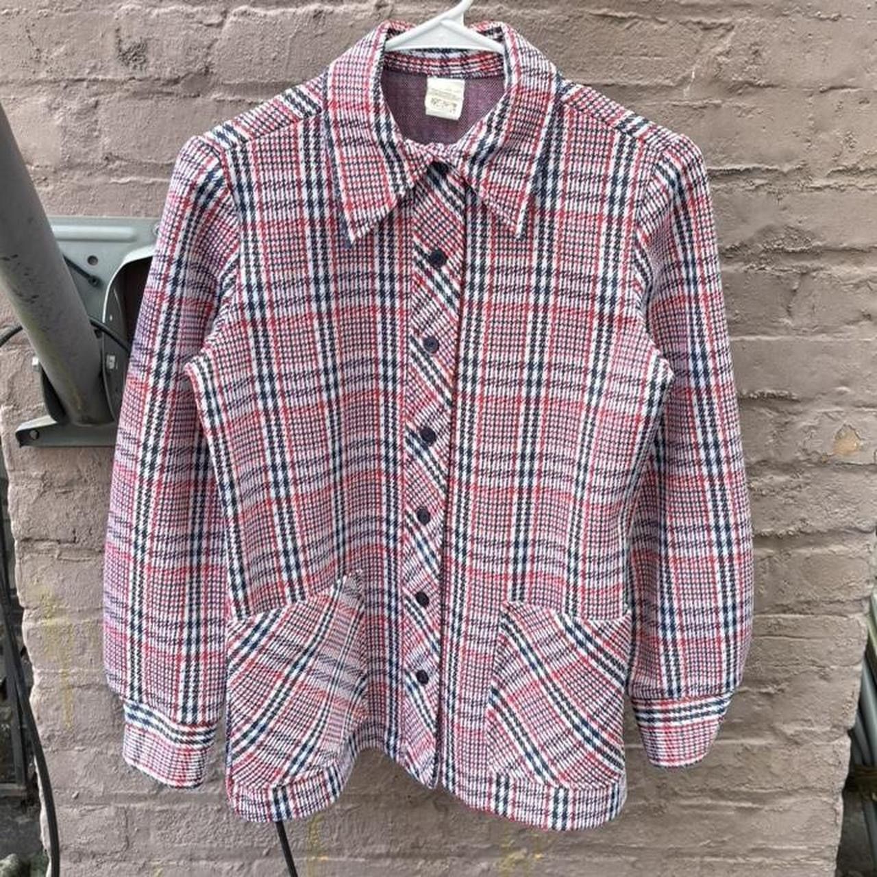 Other Vintage 70s Montgomery Ward Plaid Wool Button Down Jacket Size S / US 4 / IT 40 - 1 Thumbnail