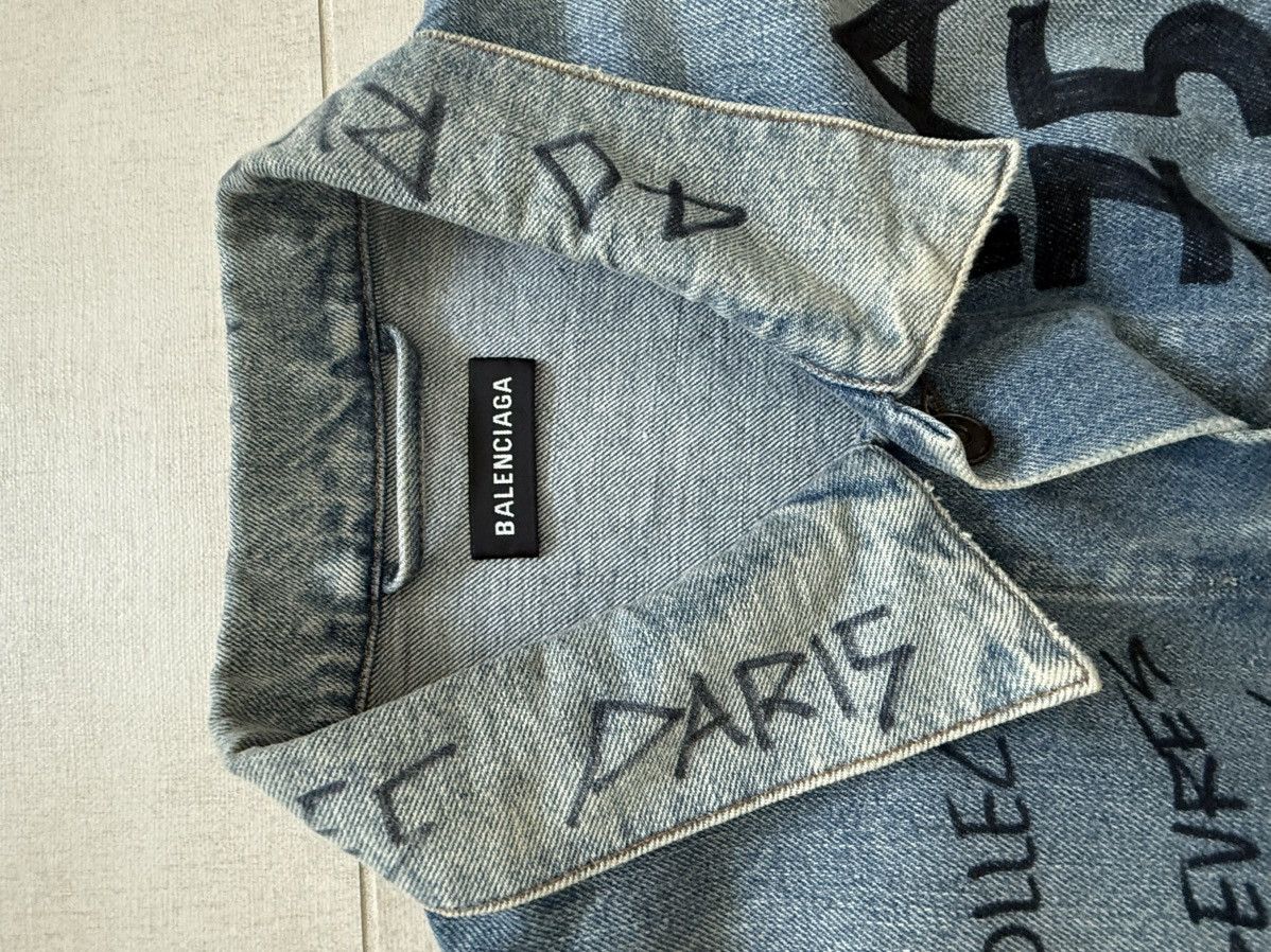 Balenciaga Balenciaga Graffiti Denim Jacket Paris 75007 Size 52 Size US L / EU 52-54 / 3 - 3 Thumbnail