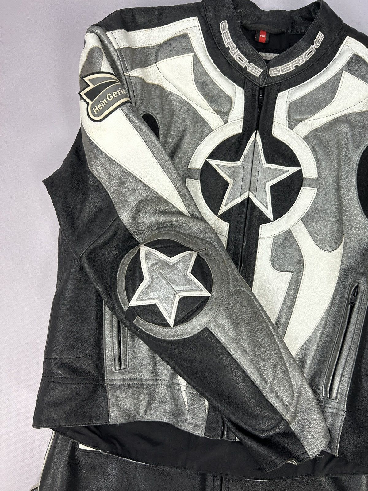 Vintage Hein Gericke 2 Piece Set Leather Motorcycle Jacket Trousers Size US M / EU 48-50 / 2 - 15 Thumbnail