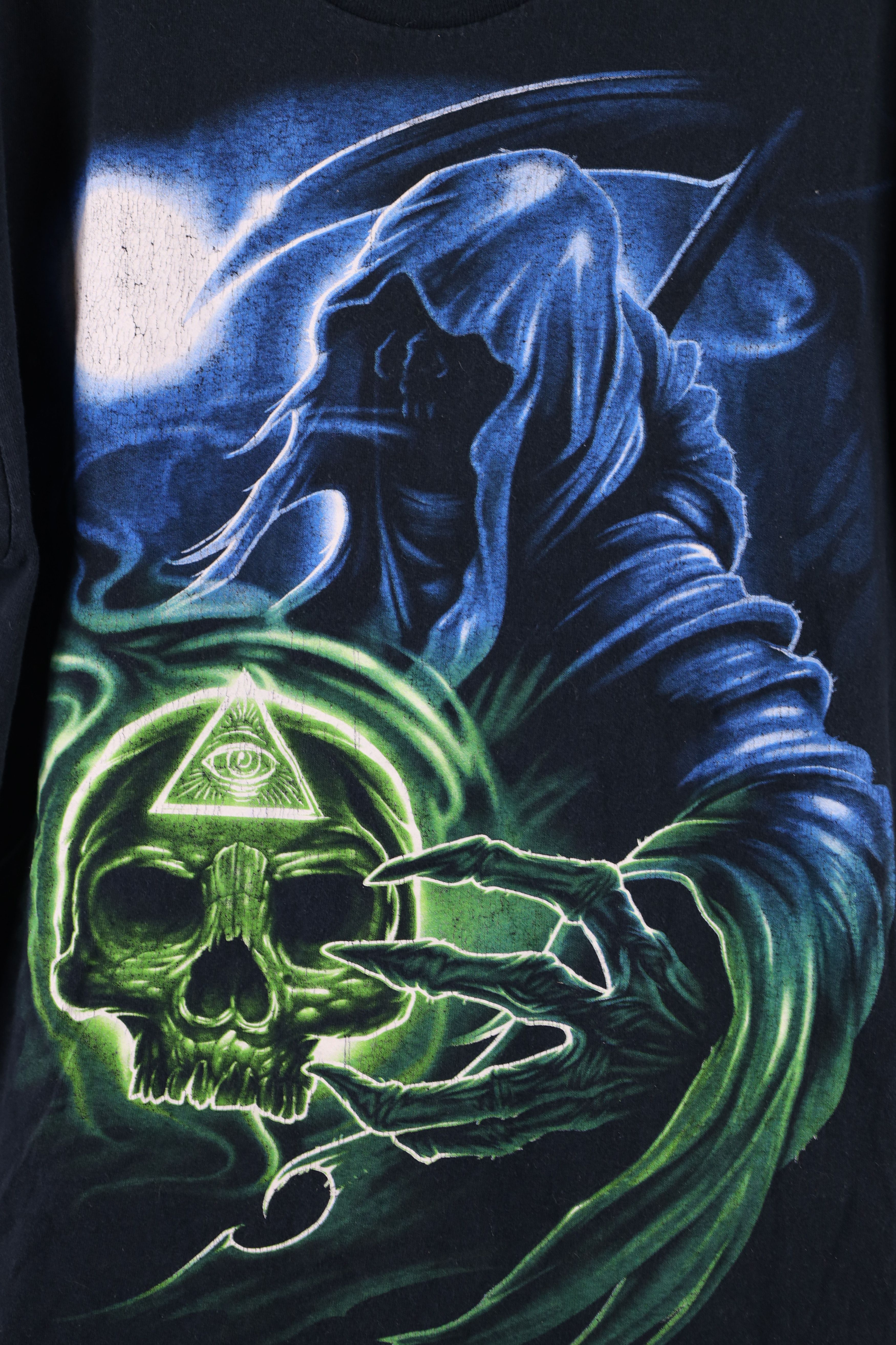 Vintage Vintage Y2K Streetwear Fantasy Grim Reaper Skull T-Shirt Size US L / EU 52-54 / 3 - 4 Thumbnail