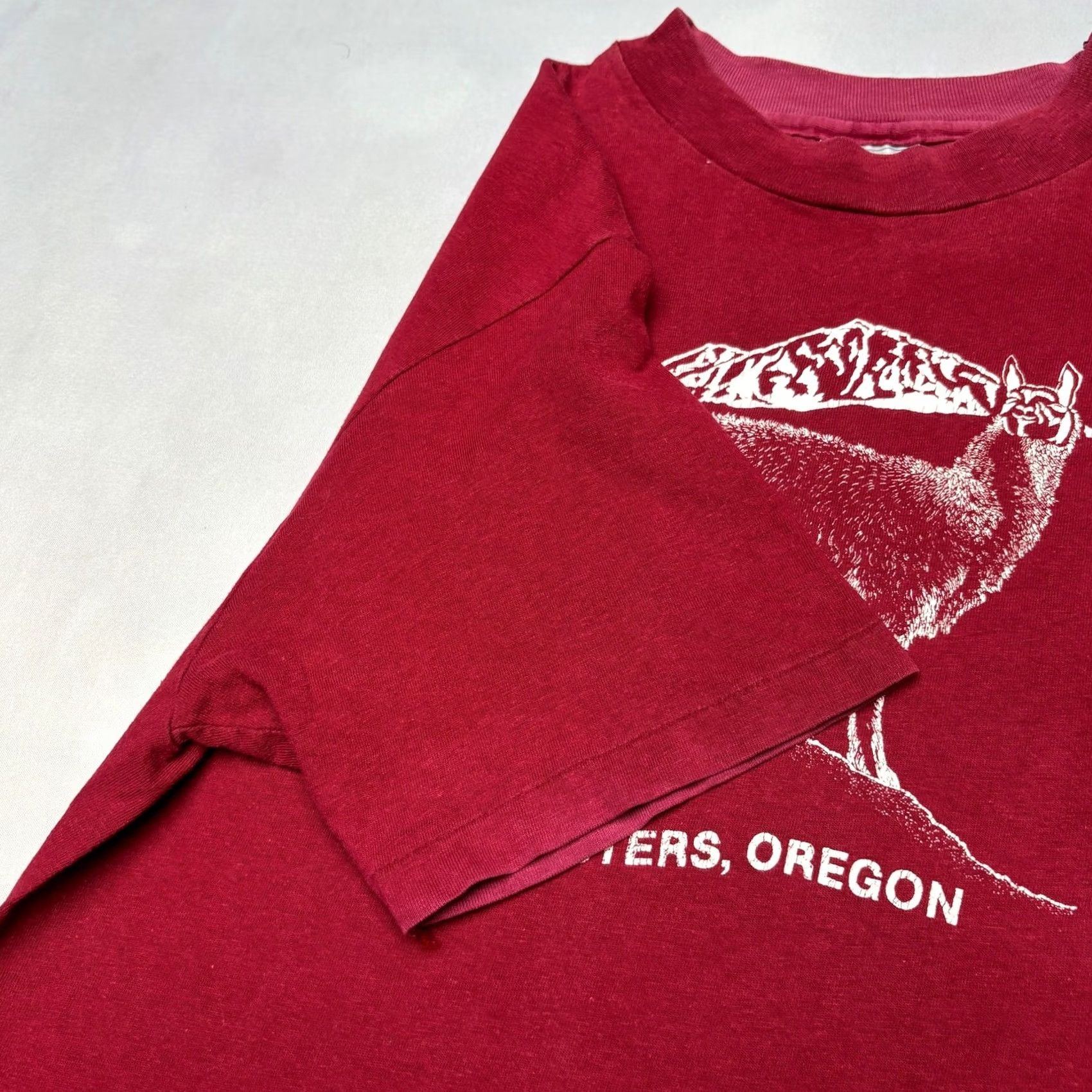 Hanes VINTAGE Sisters Oregon Llama Shirt Men's Large Red 80s Single Stitch Size US L / EU 52-54 / 3 - 4 Thumbnail