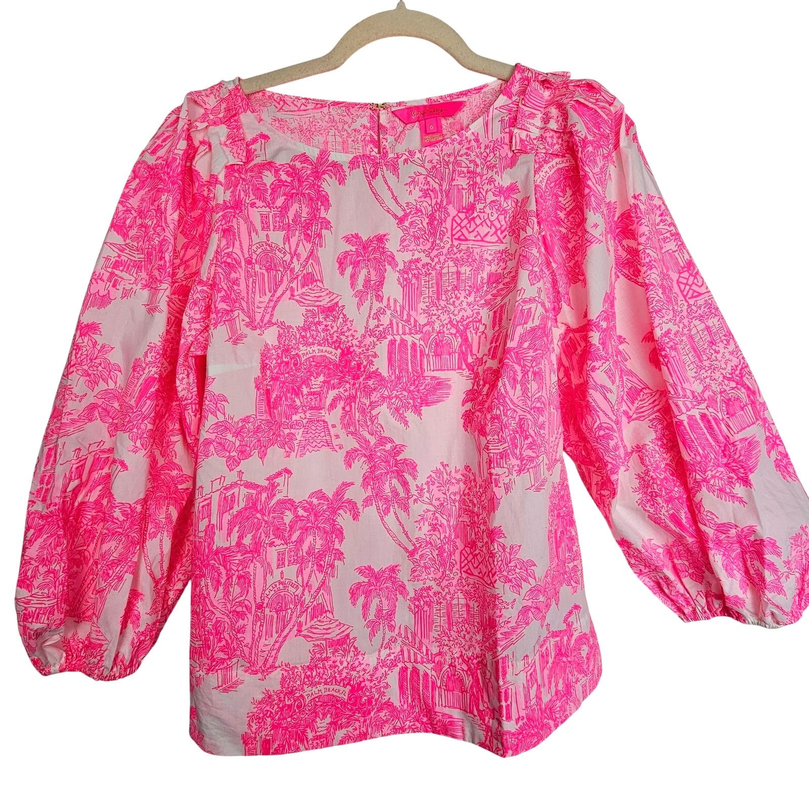 Lilly Pulitzer Lilly Pulitzer Barbara Top Palm Beach Anniversary Toile 6 Size M / US 6-8 / IT 42-44 - 2 Thumbnail