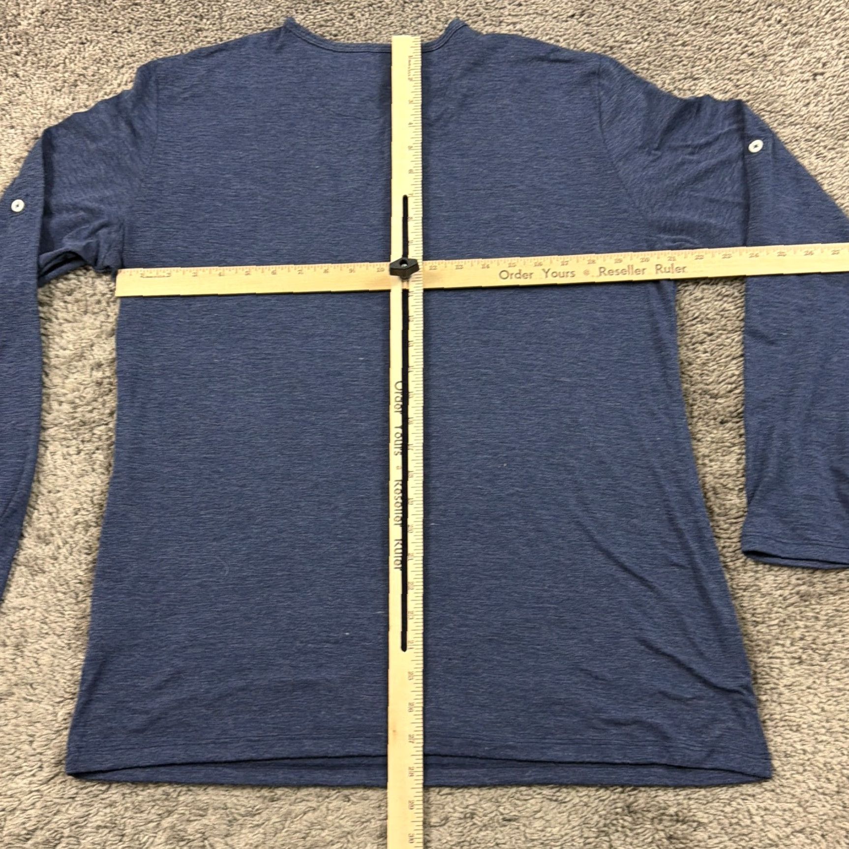 Mizzen+Main Mizzen+Main Shirt Mens XL Blue Henley Tee Long Sleeve Roll Tab Convertible USA Size US XL / EU 56 / 4 - 4 Thumbnail