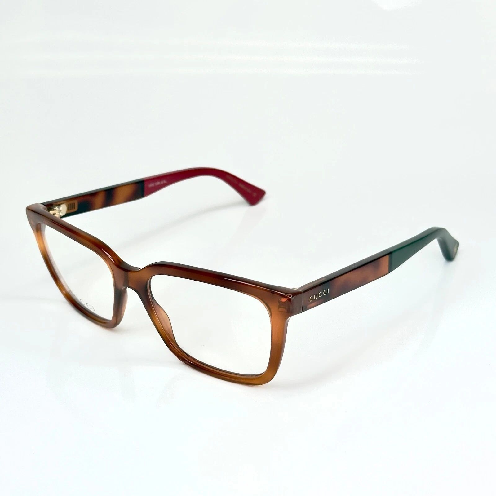 Gucci GUCCI GG0160O 0160 Tortoise Red Green Eyeglasses Optical 004 Size ONE SIZE - 6 Thumbnail