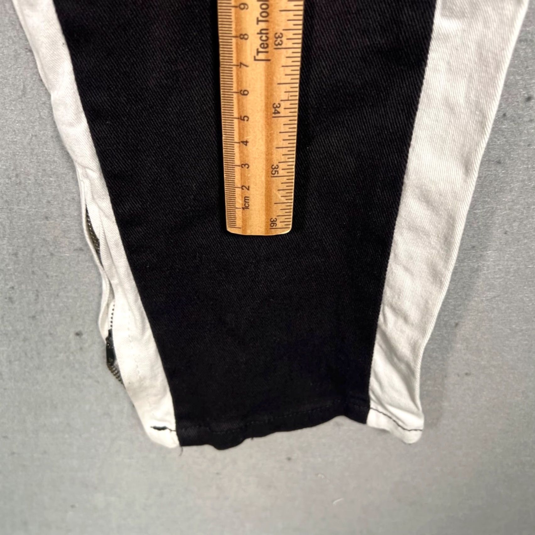 Denime VINTAGE American Stitch Mens XL Black White Side Stripe Skinny Denim Jeans NEW! Size US 36 / EU 52 - 7 Thumbnail