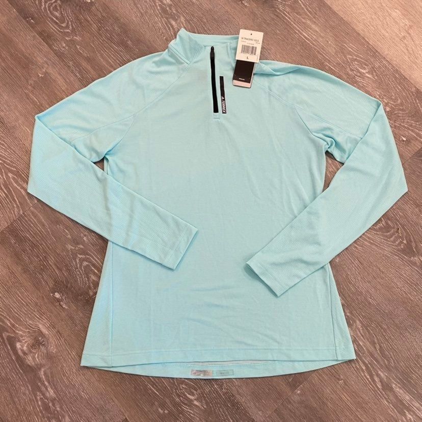 Adidas NWT Adidas Blue Quarterzip women Large Bin I-34 Size L / US 10 / IT 46 - 1 Thumbnail