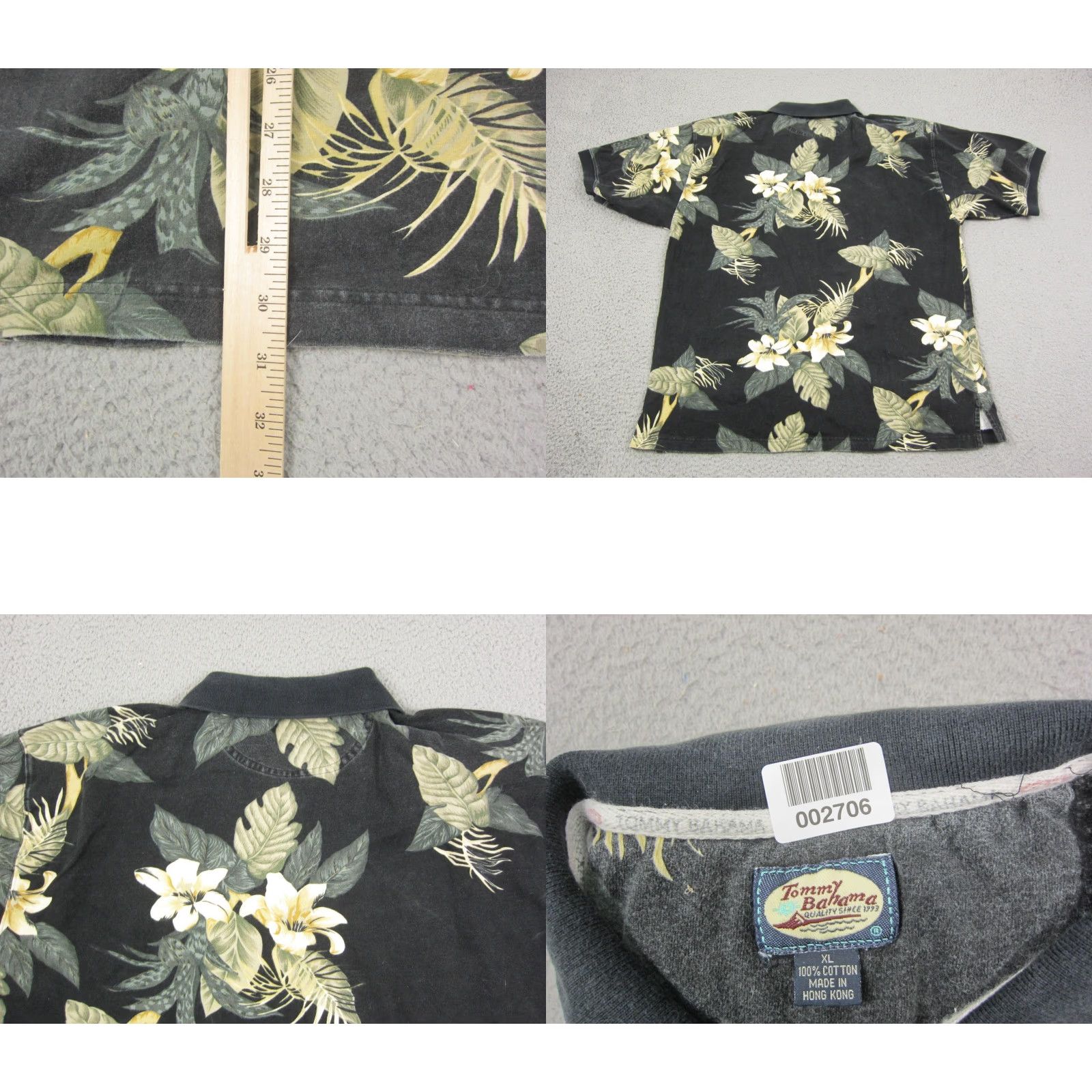 Tommy Bahama Tommy Bahama Polo Shirt XL Black Floral 90s Men Shirt Polo Short Sleeve Casual Vintage No Size US XL / EU 56 / 4 - 8 Thumbnail