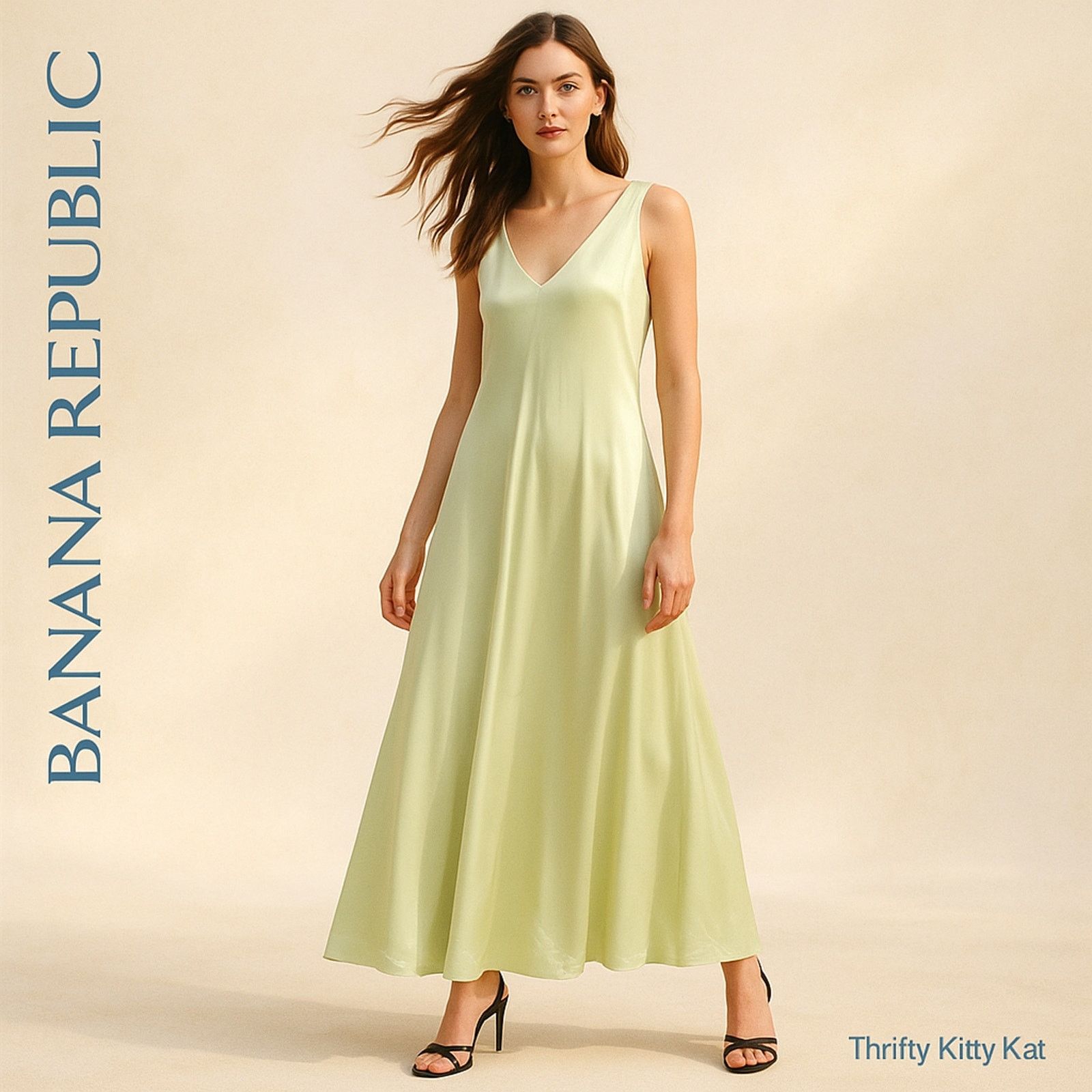banana republic serenade silk maxi dress Banana Republic Banana Republic Serenade Silk Maxi Dress Frosted Celery S