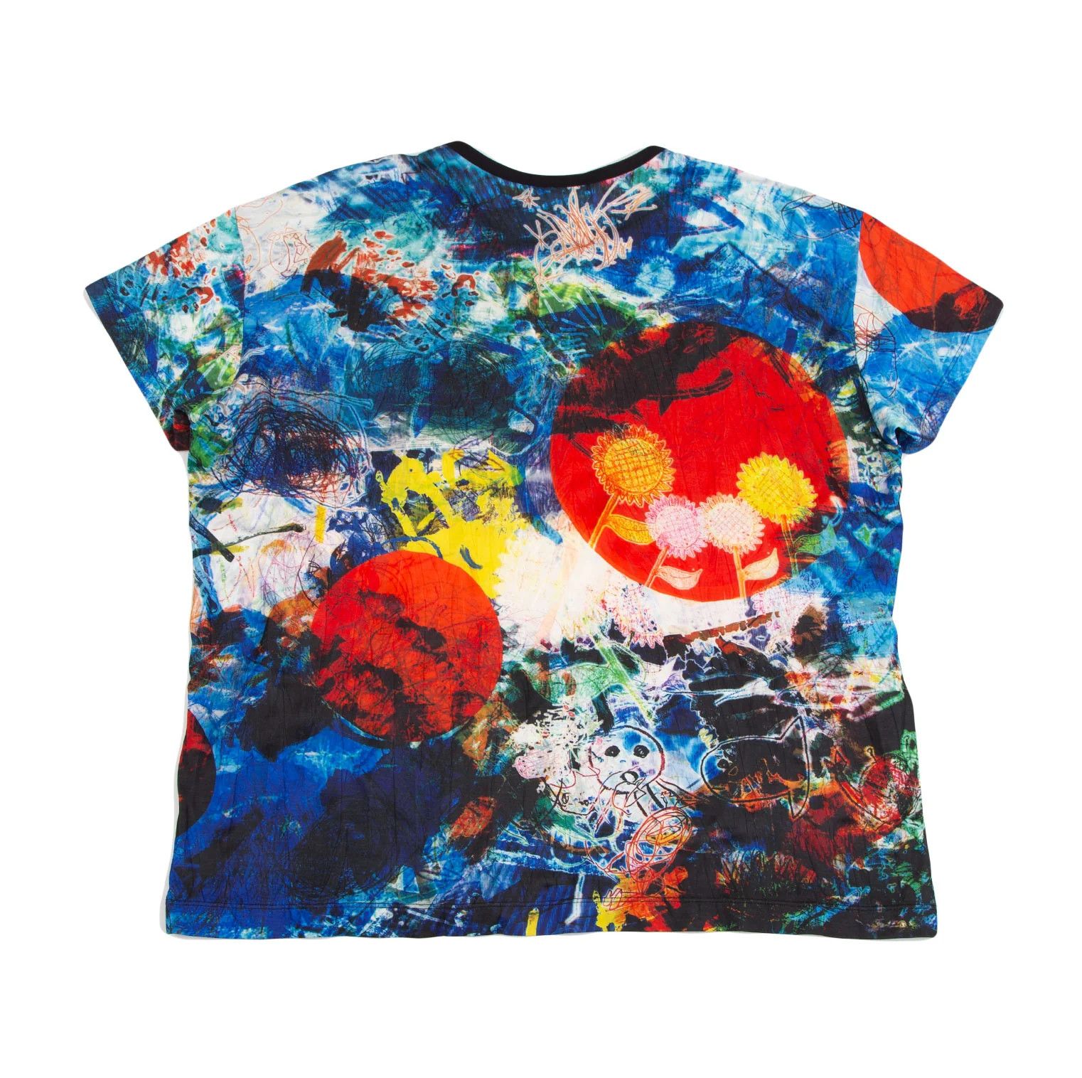 Issey Miyake Graphic Print Pleats T-Shirt in Blue Multi Color Size US M / EU 48-50 / 2 - 7 Thumbnail