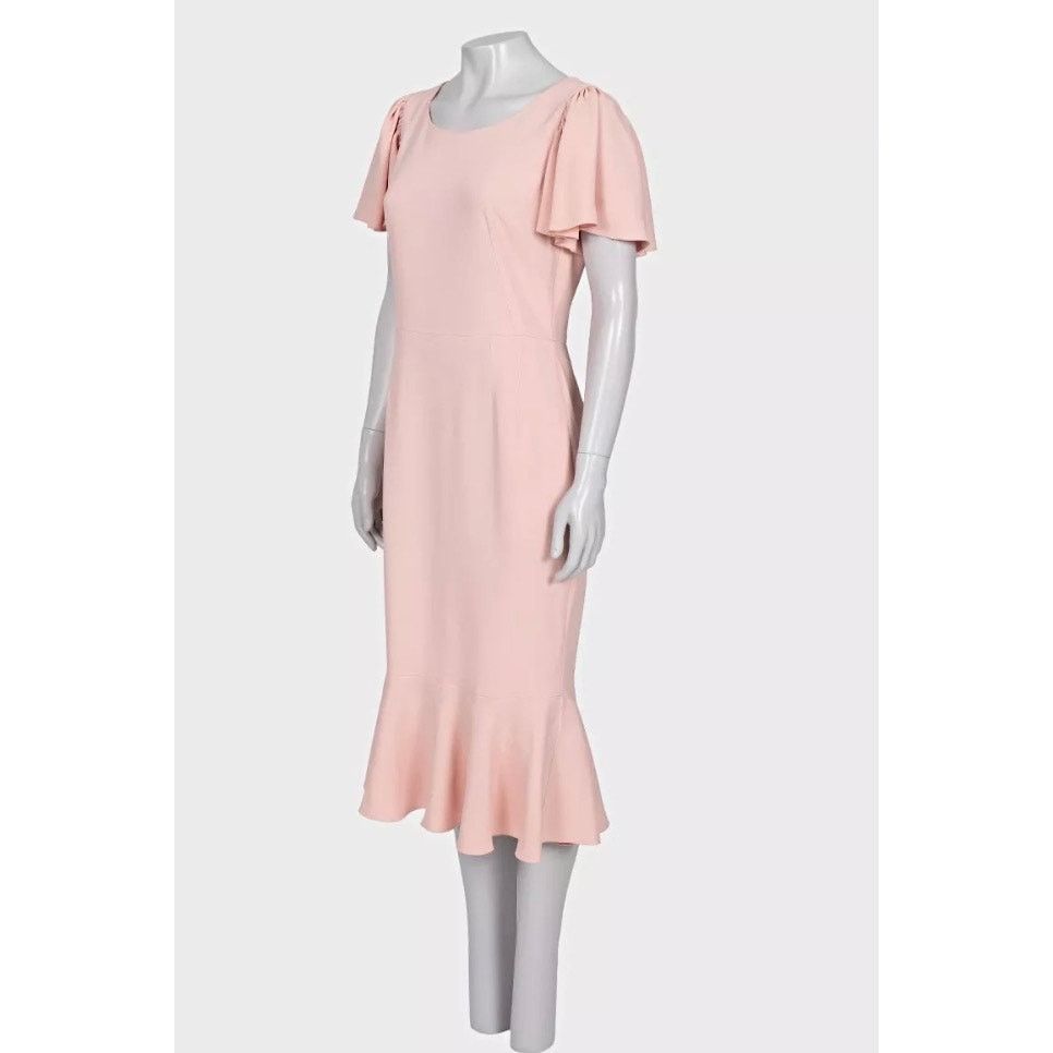 Dolce & Gabbana Dolce & Gabbana Pink Viscose Flounce Hem Fitted Dress IT44 Size L / US 10 / IT 46 - 2 Thumbnail