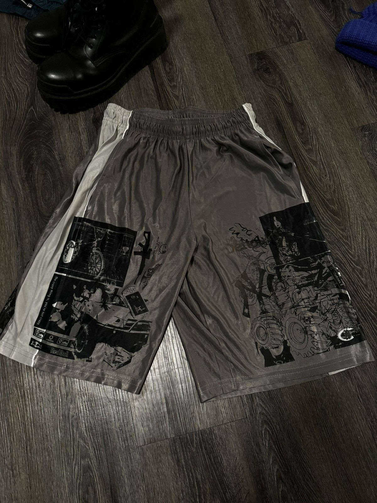 image of Vintage Printed Shorts in Black, Men's (Size 31)