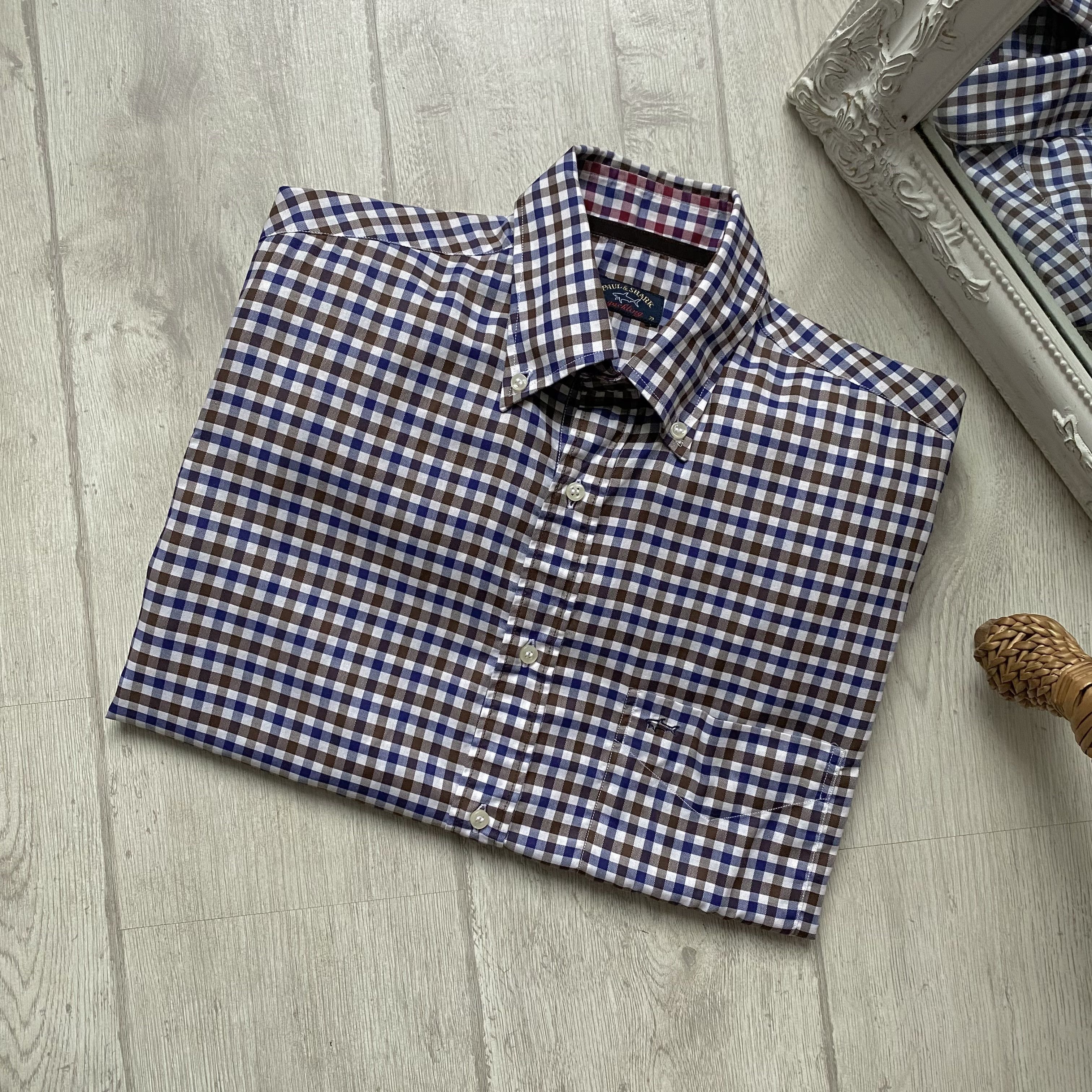 Paul & Shark 🛥️ Paul & Shark Yachting shirt checkered plaid small logo Size US M / EU 48-50 / 2 - 2 Thumbnail