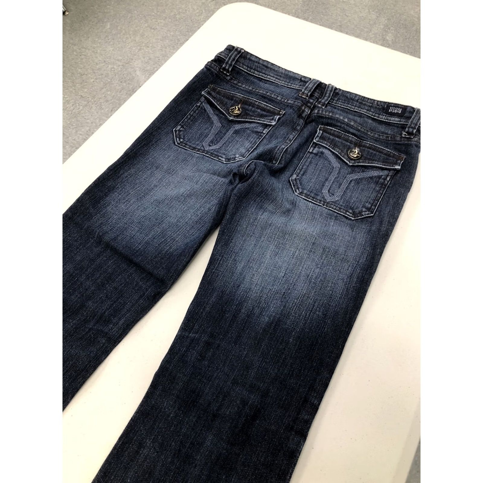 Vintage VIGOSS Jeans Nolita ii Fit & Flare 30x29 Womens Cotton Dark Blue FlairLadies Size 29" - 3 Thumbnail