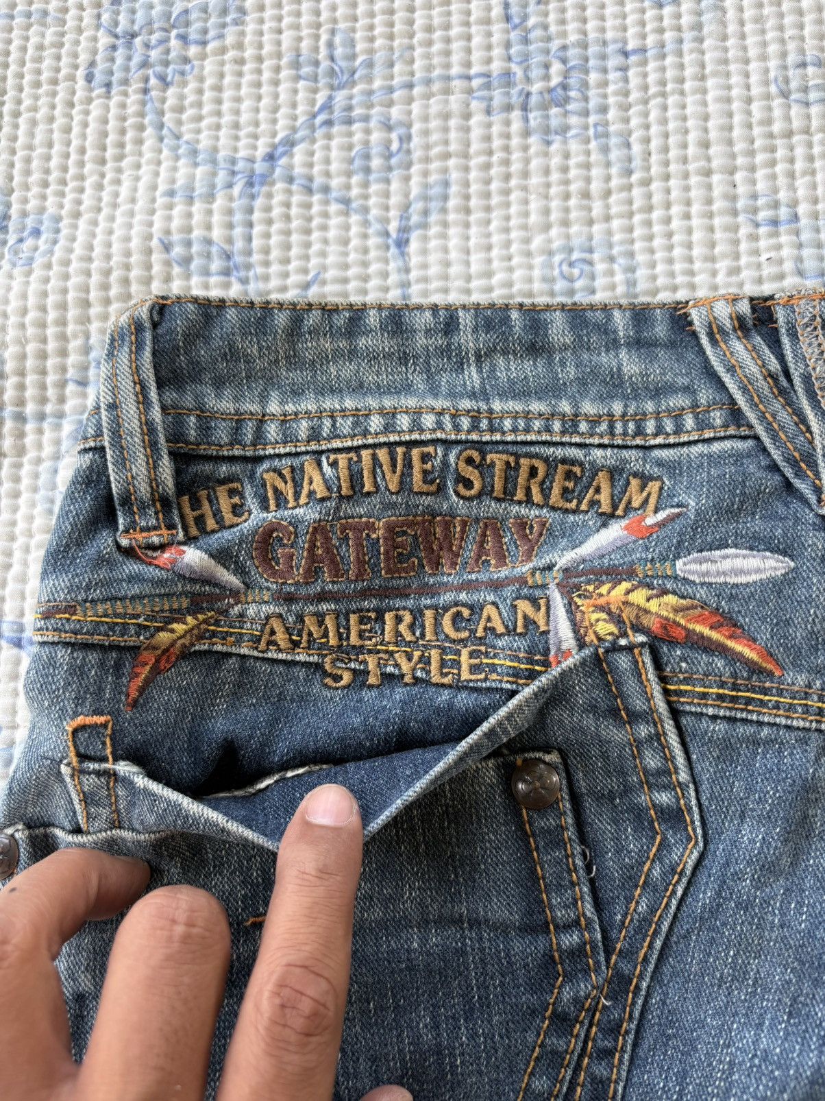 Japanese Brand Japanese Genes Native American Embroidered Bootcut Y2K Jeans Size US 32 / EU 48 - 17 Thumbnail