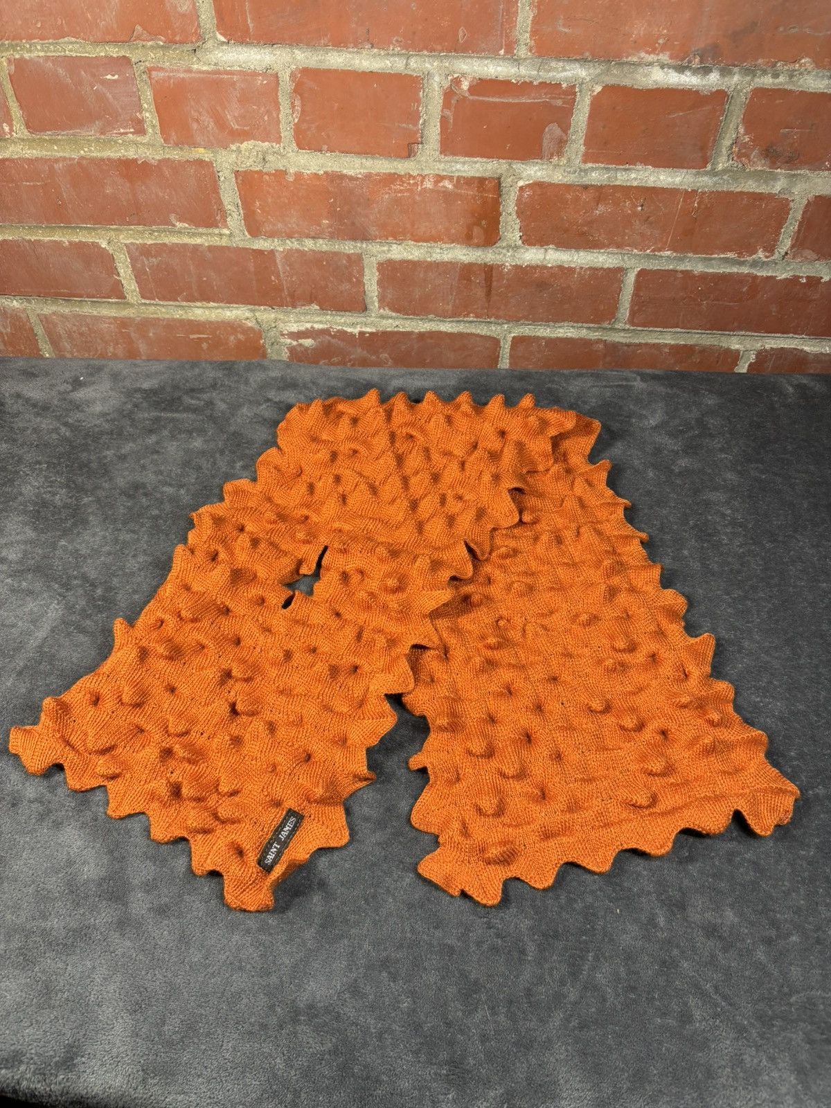 Saint James Rare Saint James Orange Scarf Knit 3D Spike Funky Artsy Size ONE SIZE - 1 Thumbnail