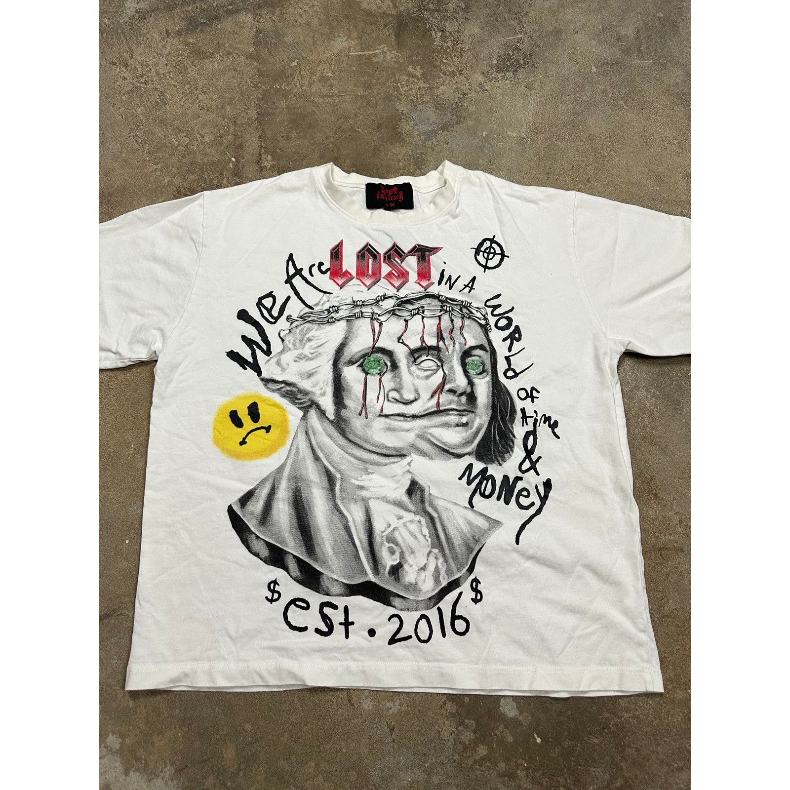 Lost Benjamin Franklin Tee White Used Large