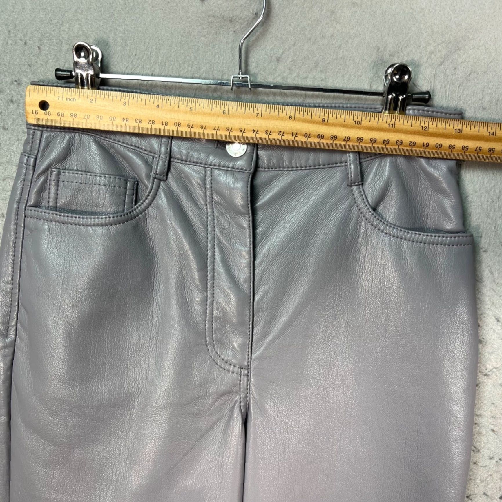 Vintage Wilfred Womens 2 Gray Faux Leather High-Rise Straight-Leg Pants Shirt Size 26" / US 2 / IT 38 - 5 Thumbnail