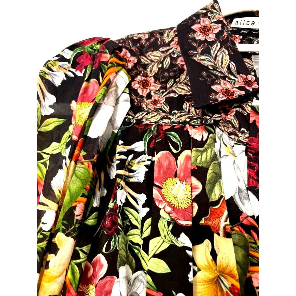 Alice + Olivia ALICE + OLIVIA | Tiffie Puff Sleeve Mini Shirt Dress | US 0 Size XS / US 0-2 / IT 36-38 - 11 Thumbnail