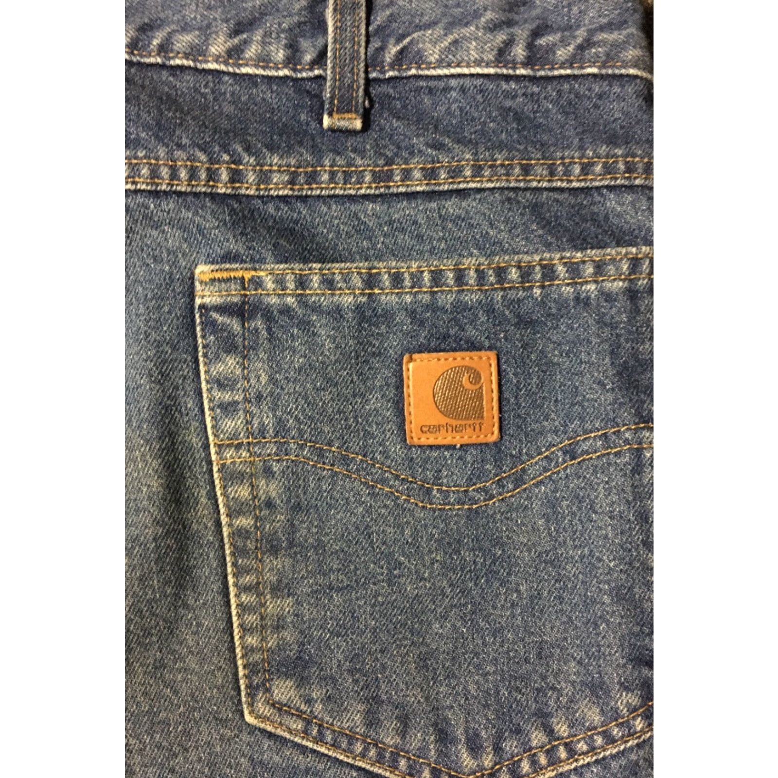 Carhartt Vtg Carhartt Faded Fleece Lined Jeans 35/32 Work Biker Grunge Skate WIP 90s USA Size US 35 - 3 Thumbnail