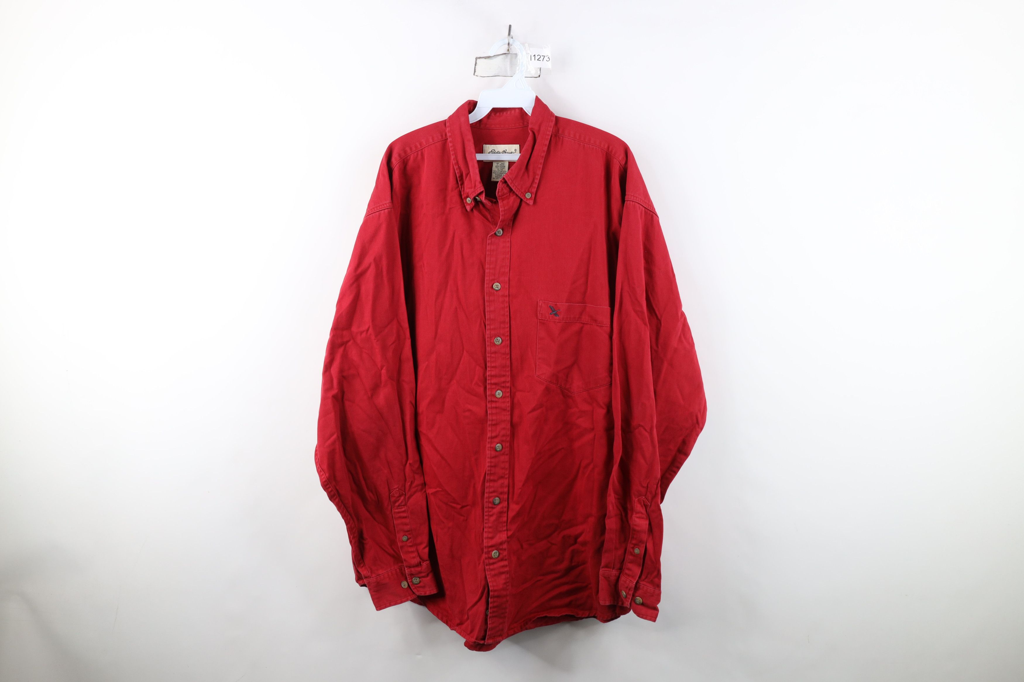 Eddie Bauer Vintage 90s Eddie Bauer Heavyweight Button Down Shirt Red Size US XL / EU 56 / 4 - 1 Thumbnail