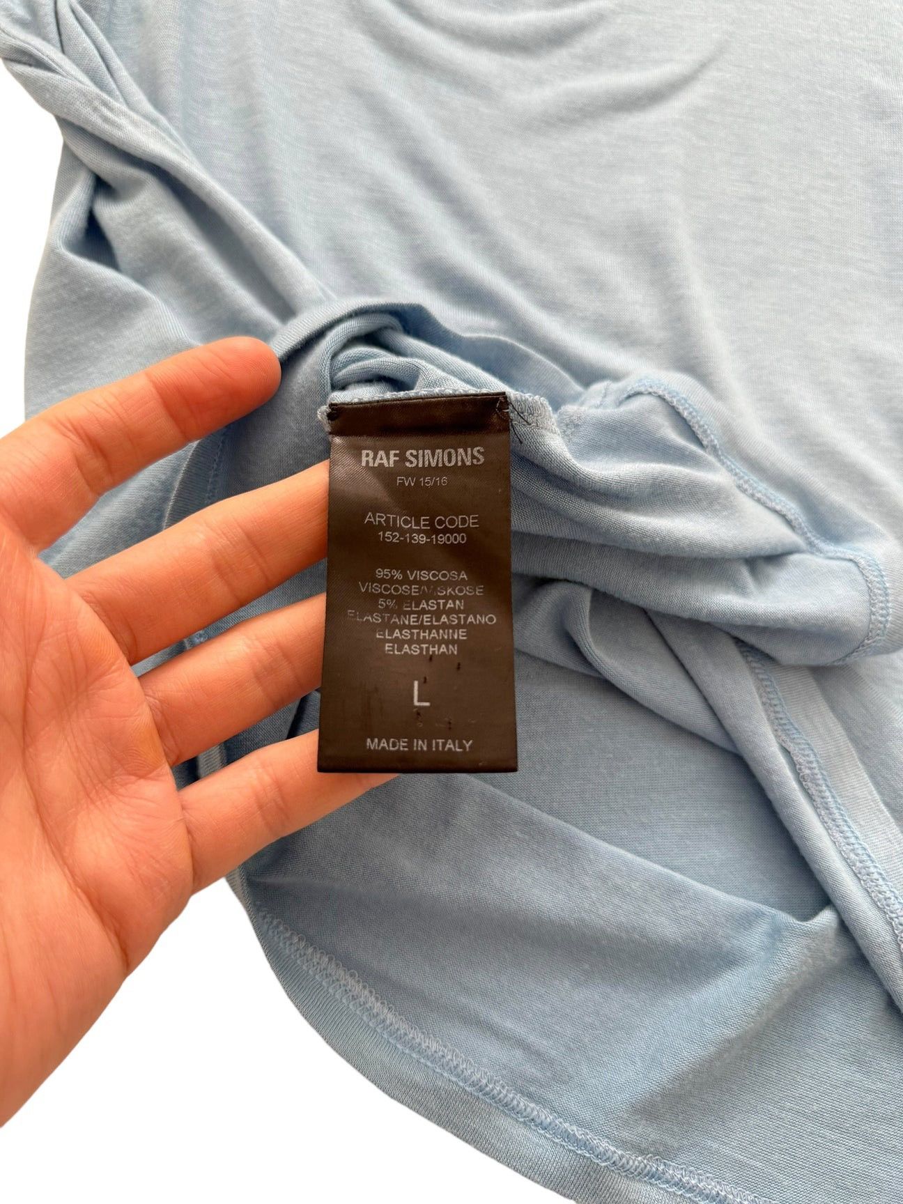 Raf Simons RAF SIMONS FW16 Viscose Elastic Blue Turtleneck Size US L / EU 52-54 / 3 - 4 Thumbnail
