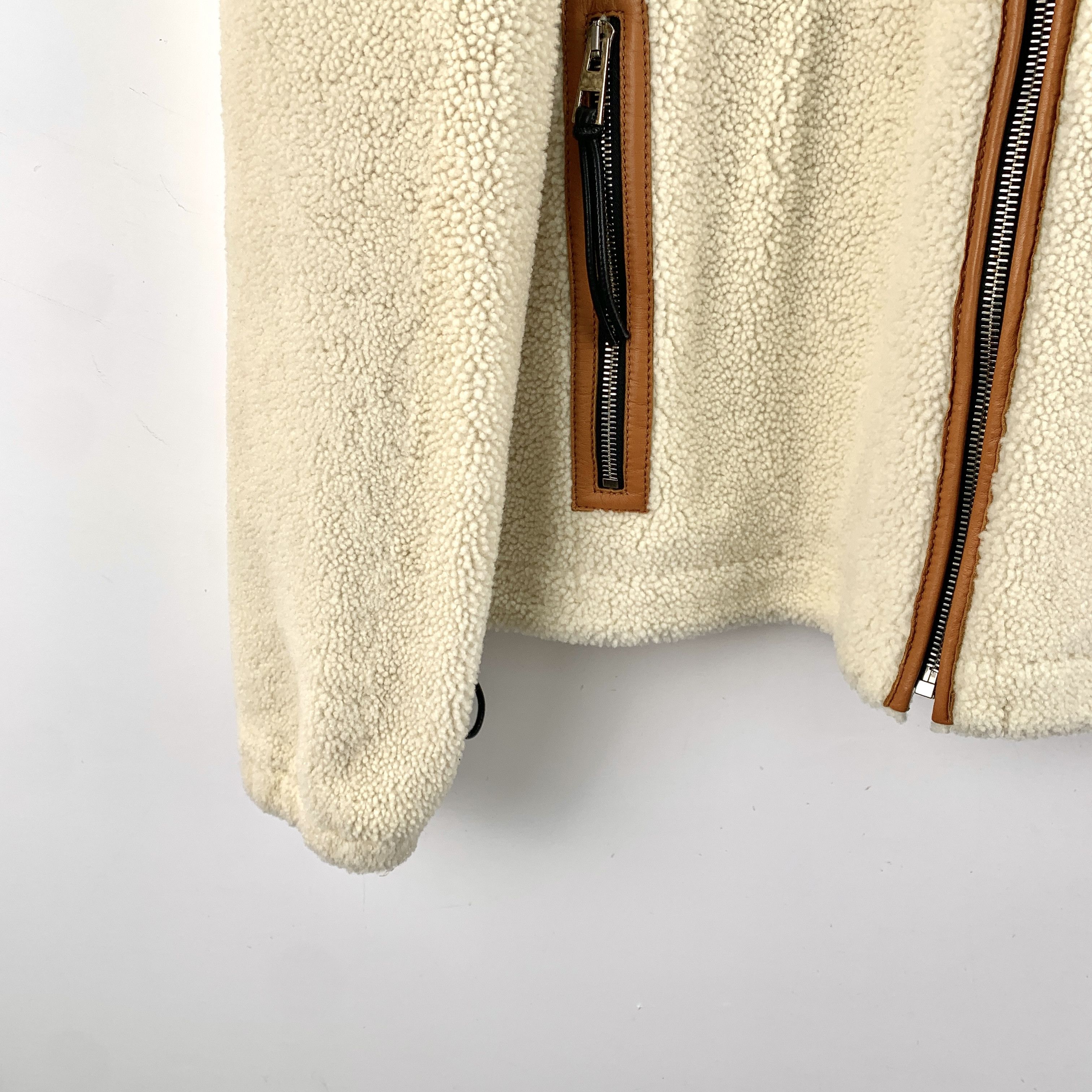 Loewe Beige Shearling Leather Jacket (Size 52)