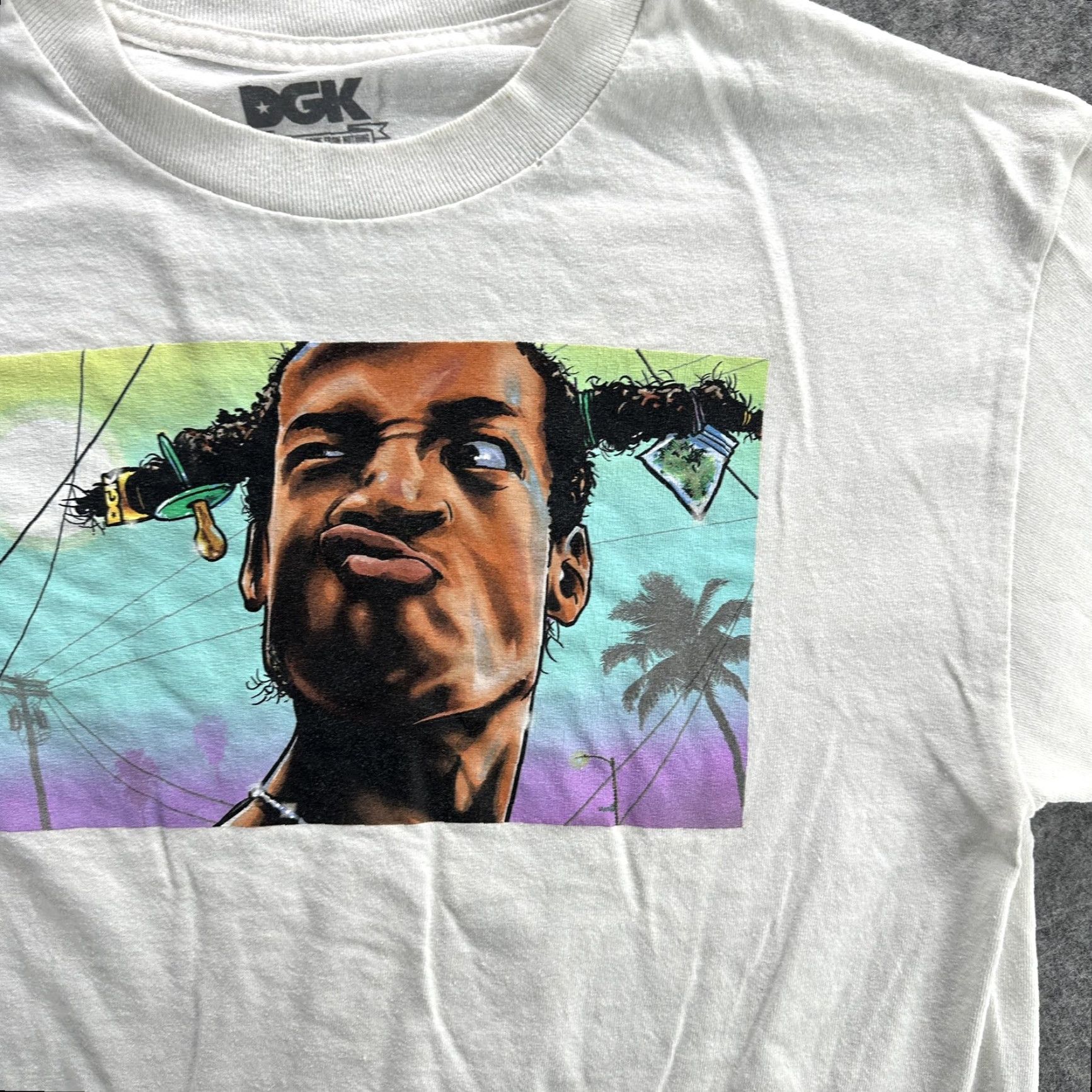 DGK DGK Shirt Mens Medium White Graphic Tee Cartoon Portrait Skate Streetwear Wayans Size US M / EU 48-50 / 2 - 5 Thumbnail