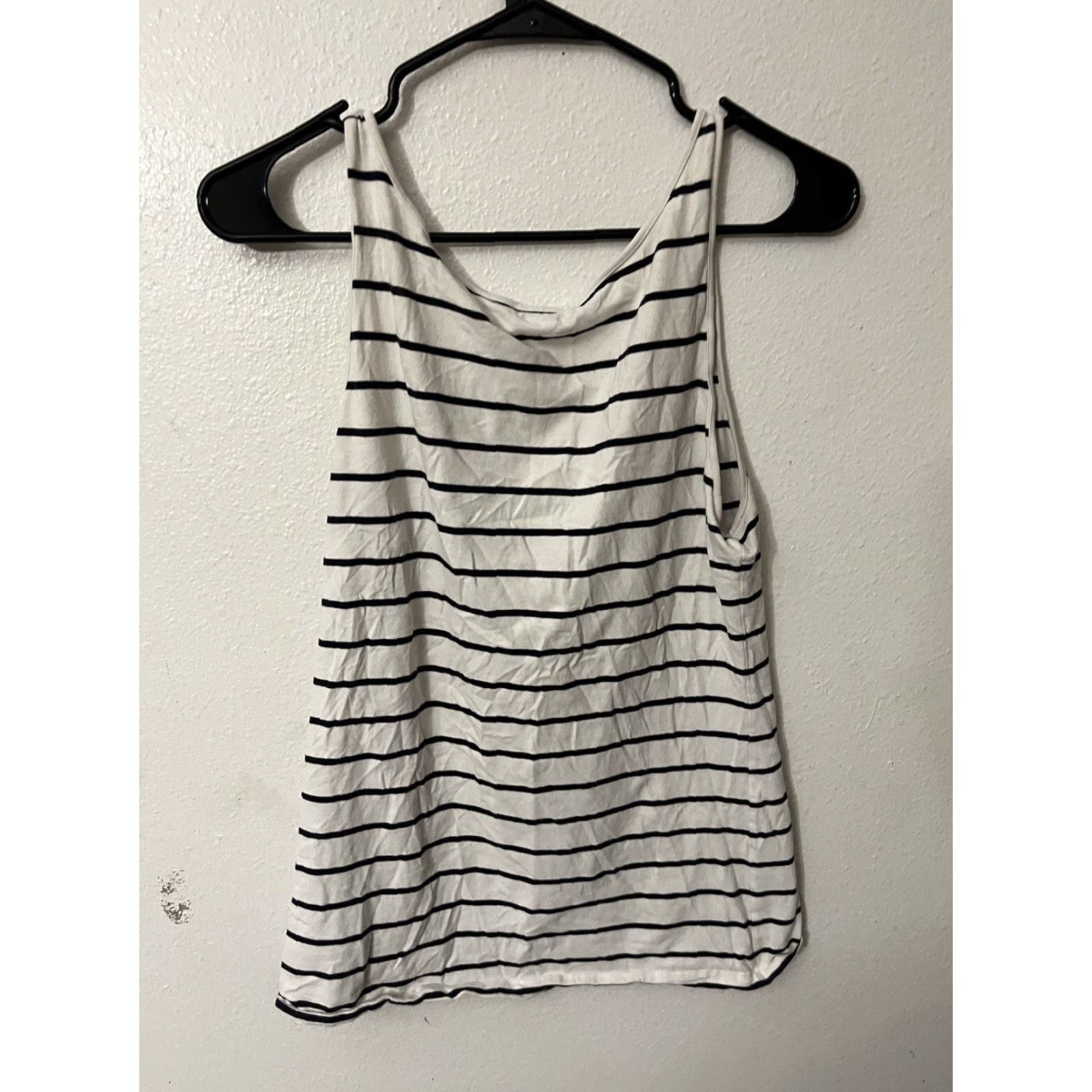 H&M VINTAGE H&M Tank Shirt Women White Blue Striped L Adult Ladies Tank Top Blue White Solid 90s Women? Size L / US 10 / IT 46 - 2 Thumbnail