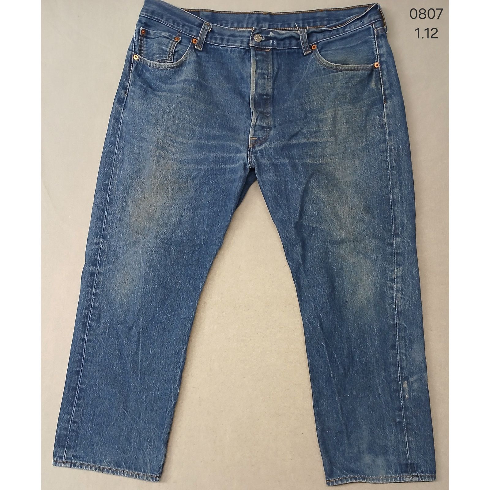 Levi's Levis (42x30) Men's Tapered Straight Fit Blue Denim Jeans Size US 42 / EU 58 - 1 Thumbnail