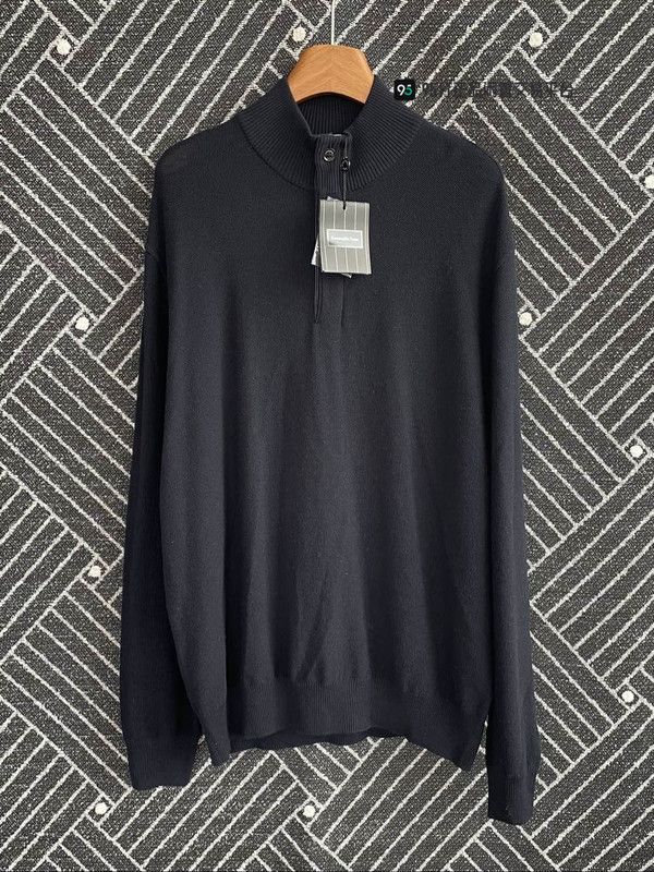 Ermenegildo Zegna Zegna Men's Half-High Neck Zip Wool-Cashmere Sweater Size US XXL / EU 58 / 5 - 1 Thumbnail