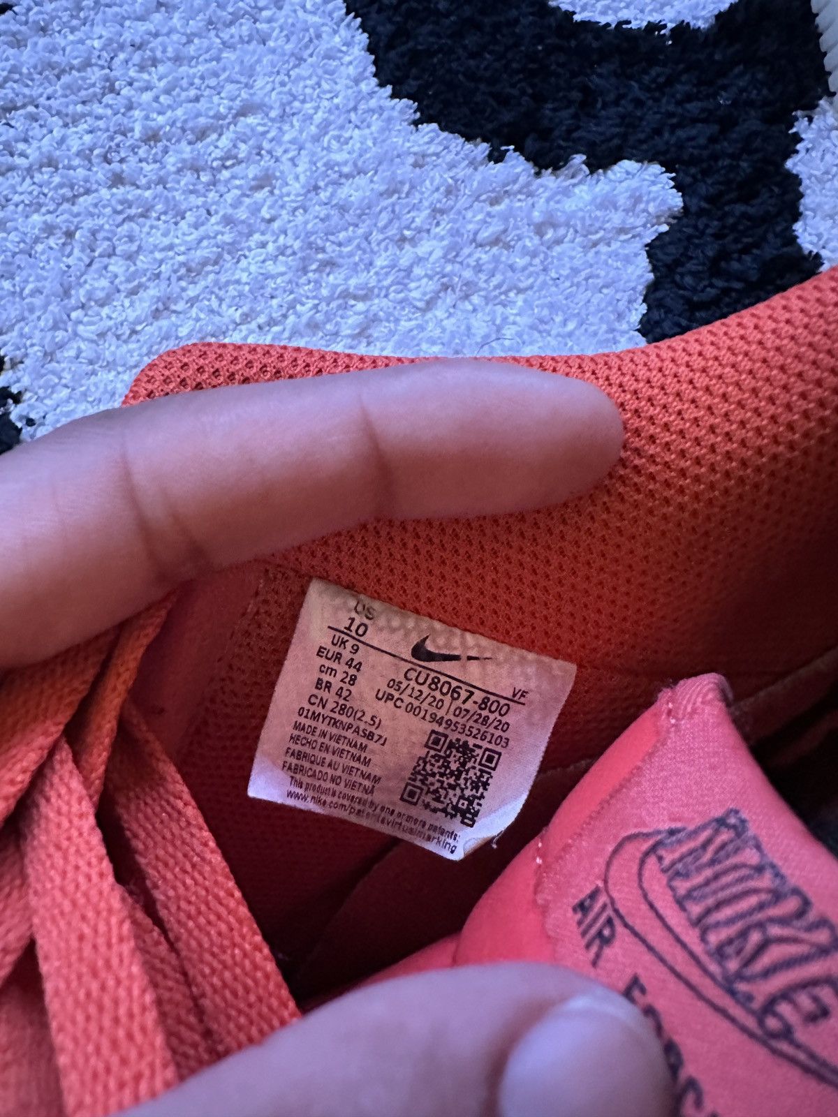 Nike Nike AF1 Orange Skeleton Size US 10 / EU 43 - 6 Thumbnail