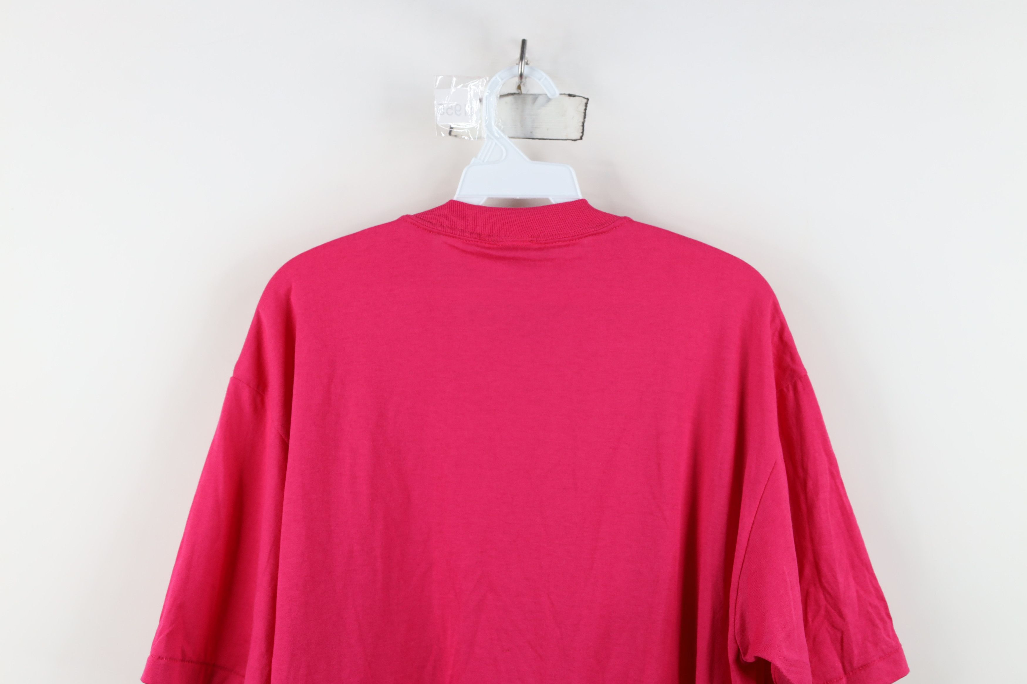 Vintage Deadstock Vintage 90s Streetwear T-Shirt Raspberry Pink USA Size XL / US 12-14 / IT 48-50 - 9 Thumbnail