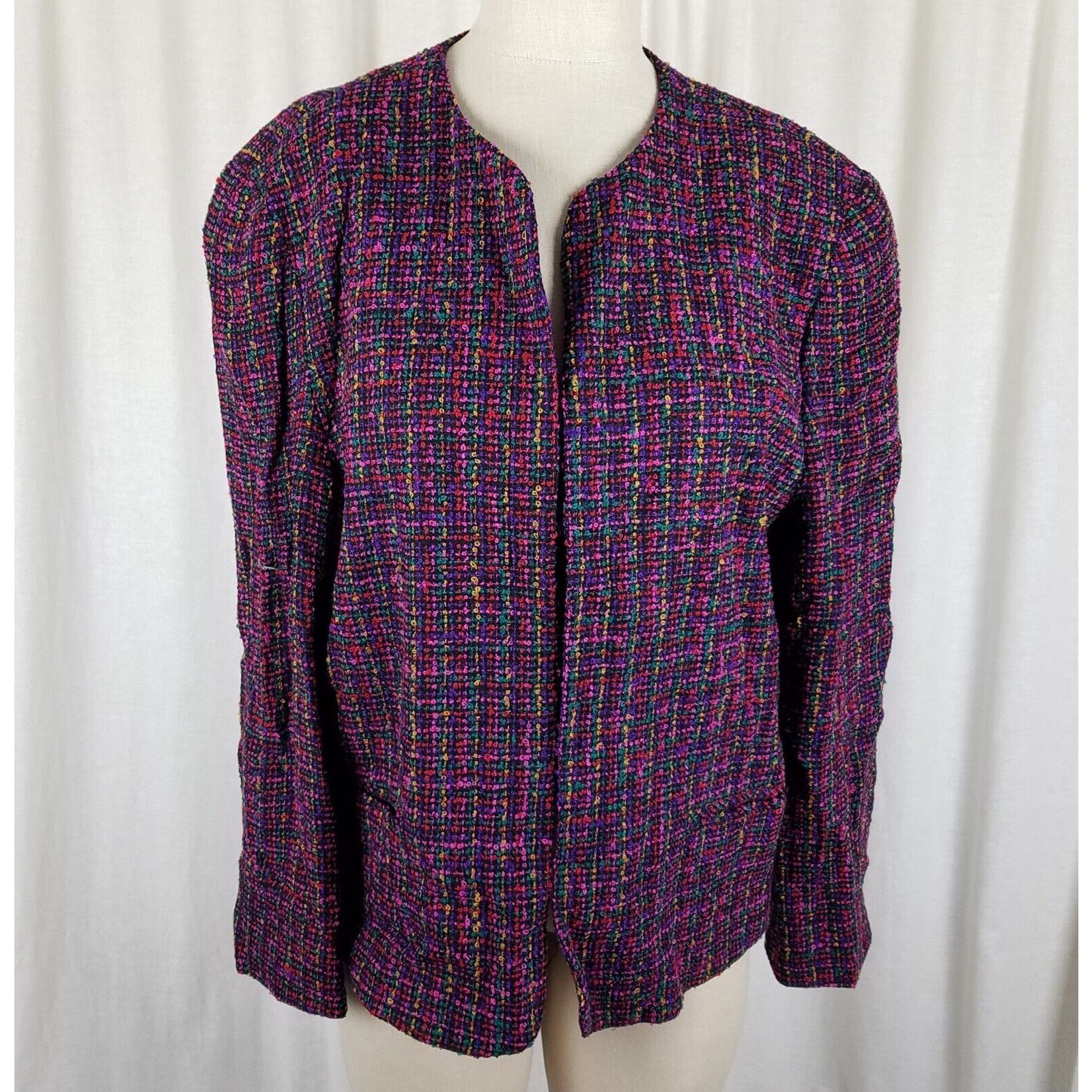 Orvis Orvis Colorful Tweed Art to Wear Open Front Blazer Jacket 16 Size XXL / US 16-18 / IT 52-54 - 1 Thumbnail