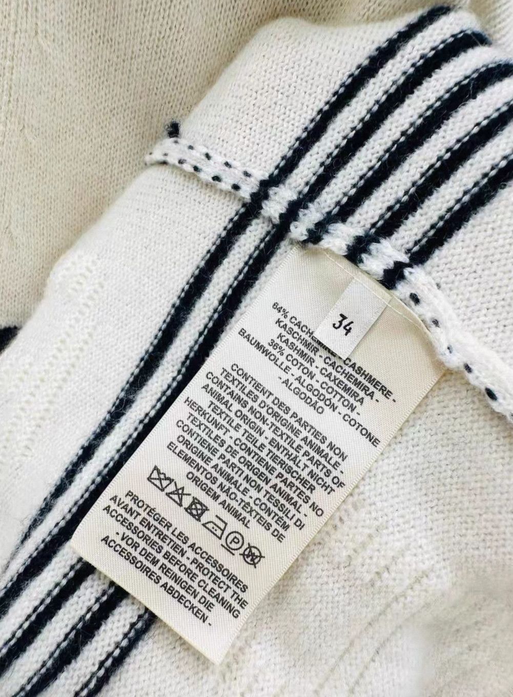 Hermes Hermes Long Knit Cardigan White Black Stripe. Size US S / EU 44-46 / 1 - 5 Thumbnail