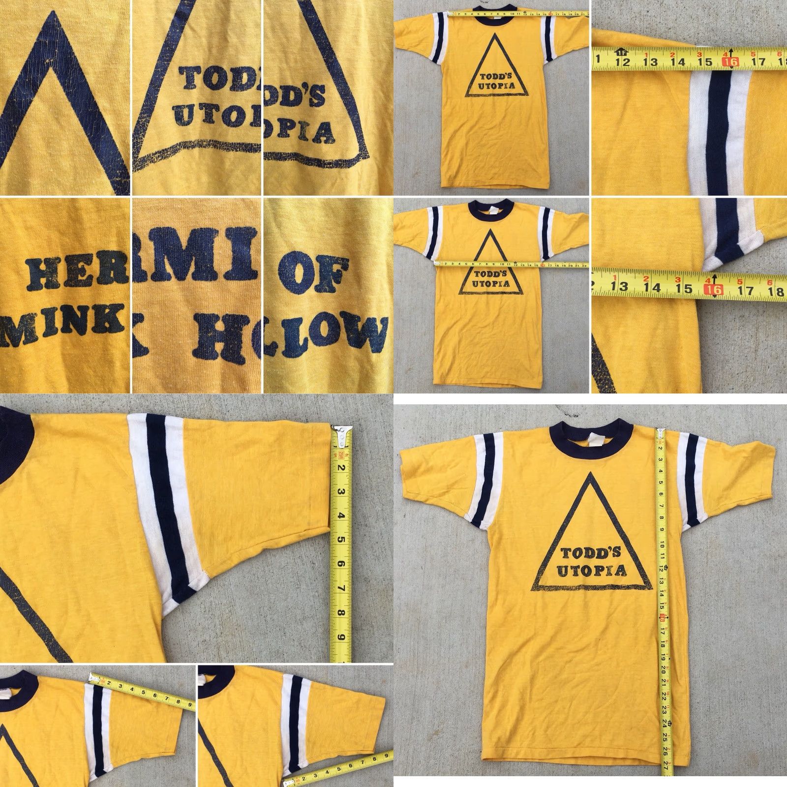 Vintage VINTAGE Todd Rundgren Utopia Hermit Of Mink Hollow T Shirt 1970s 70s Bantams M Yellow Mens Graphic Tee Size US M / EU 48-50 / 2 - 8 Thumbnail