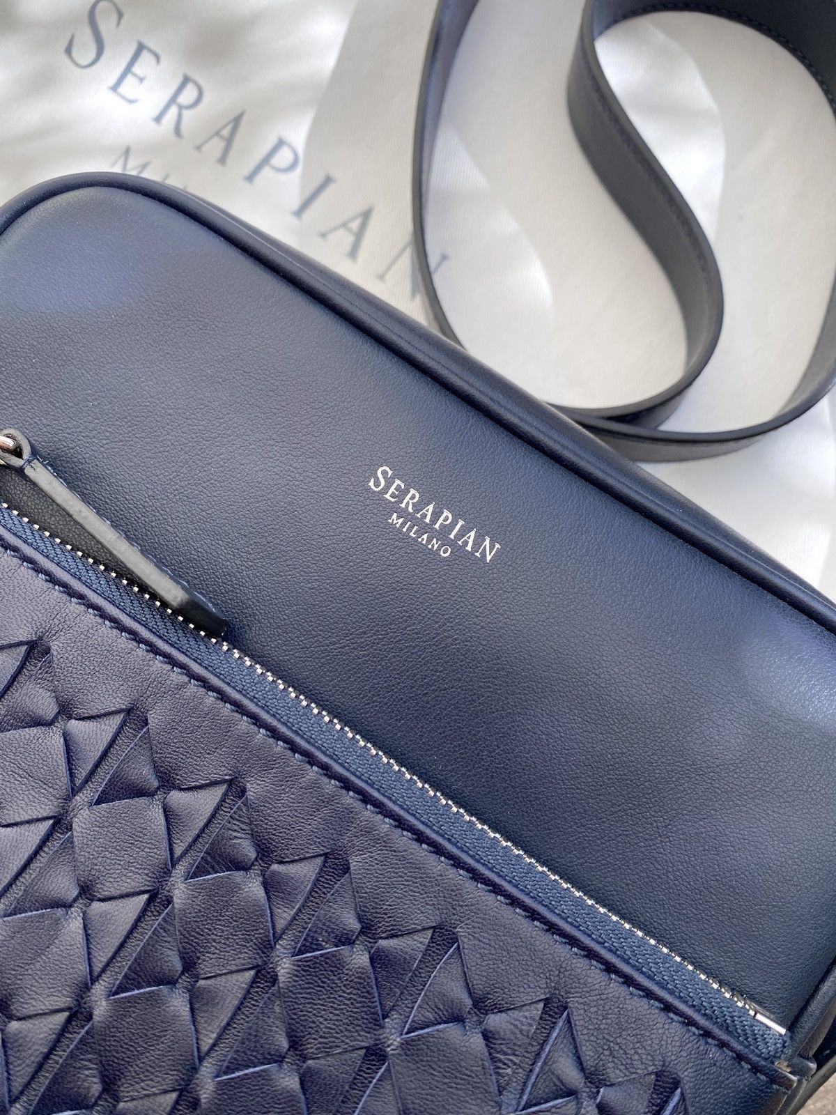 Designer × Serapian Milano Serapian Milano Messenger in Mosaico Weawing Leather Bag Size ONE SIZE - 12 Thumbnail