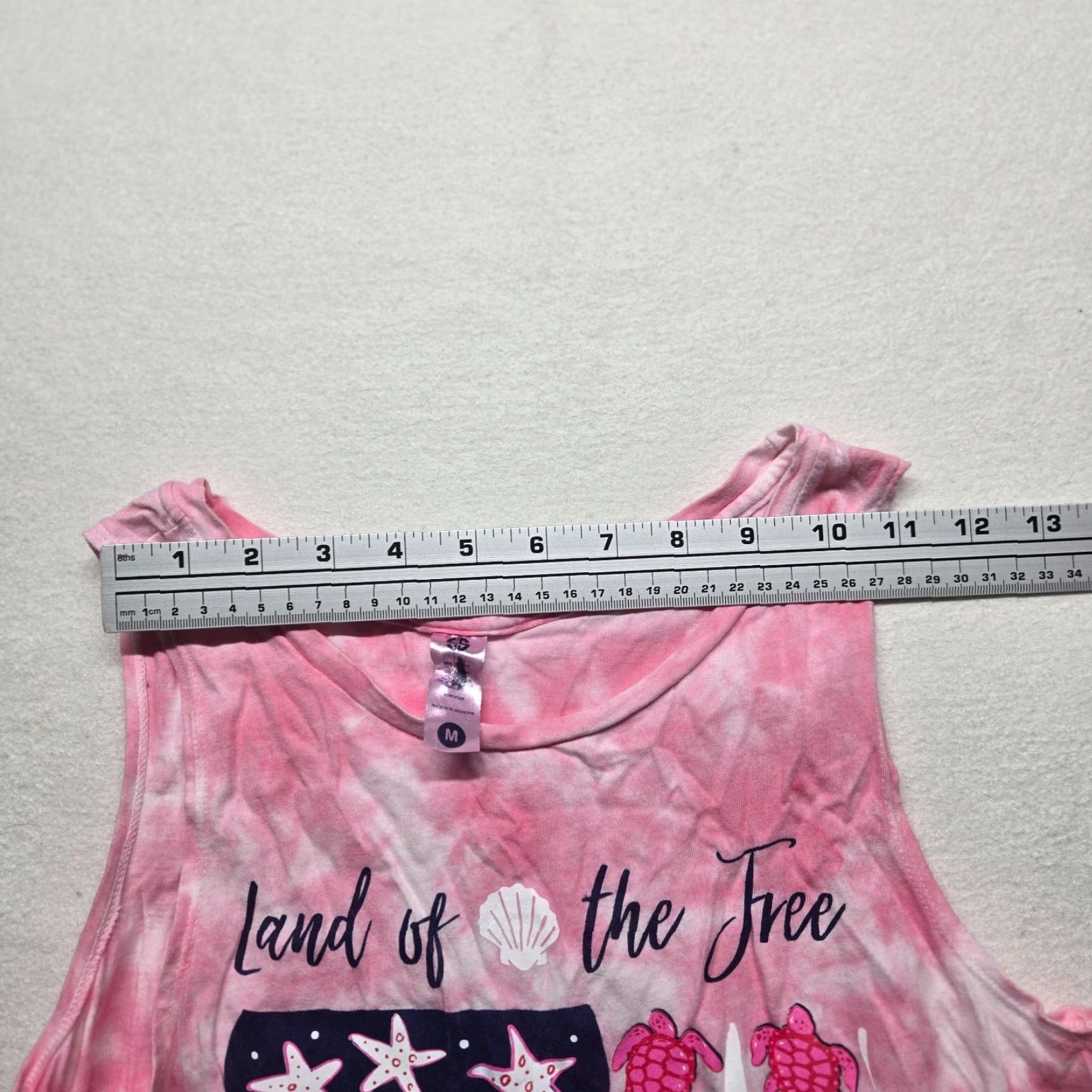Vintage Simply Southern Shirt Tank Top Women M Land Of The Free Tie Dye Pink Lake Casual Size M / US 6-8 / IT 42-44 - 4 Thumbnail