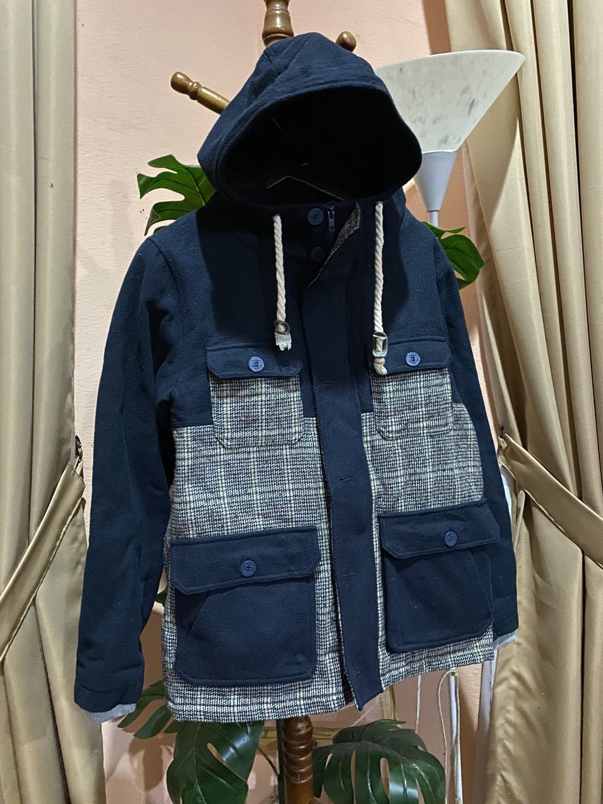 Japanese Brand Vintage Quash Gentle Hood Wool Patch Jacket Limited Edition Size US S / EU 44-46 / 1 - 5 Thumbnail