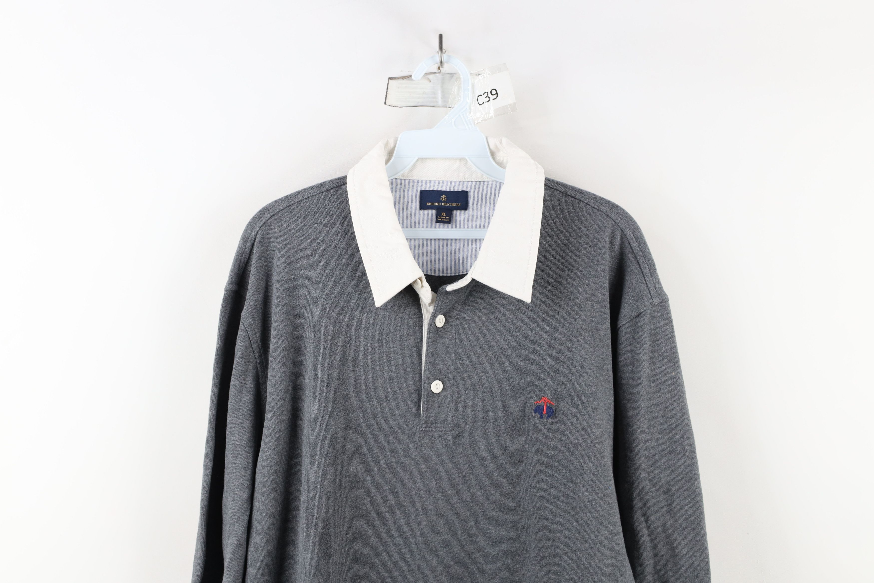 Brooks Brothers × Vintage Vintage Brooks Brothers Heavyweight Long Sleeve Polo Shirt Size US XL / EU 56 / 4 - 2 Thumbnail
