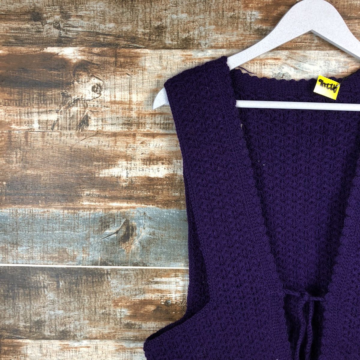 Homespun Knitwear × Japanese Brand × Vintage Japanese Brand Dark Purple Knitwear Vest #A2249 Size M / US 6-8 / IT 42-44 - 9 Thumbnail